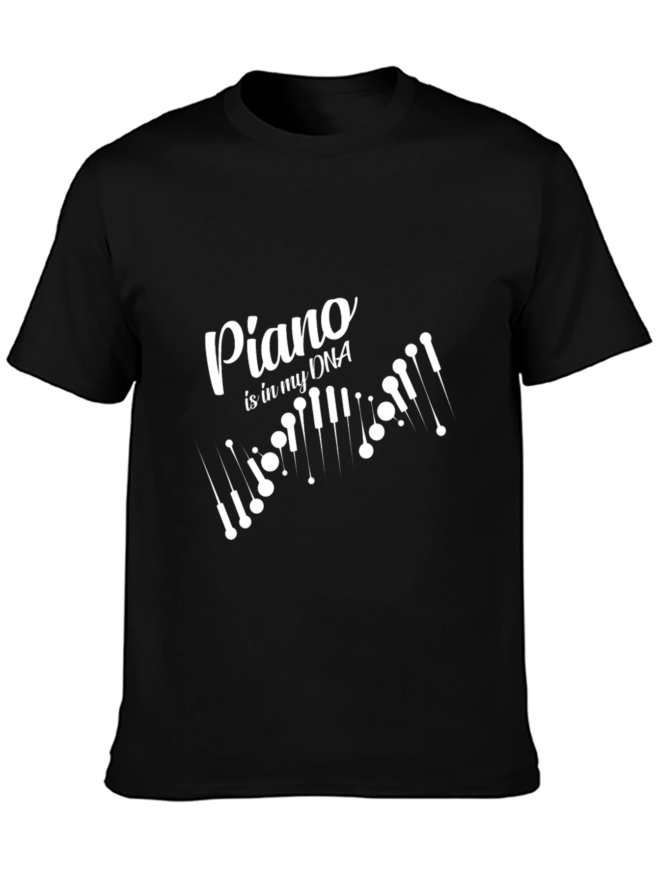 Piano DNA Black T-Shirt Musician Music Player