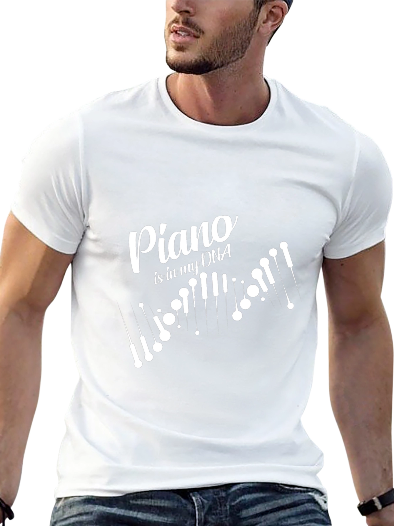 Piano DNA Black T-Shirt Musician Music Player