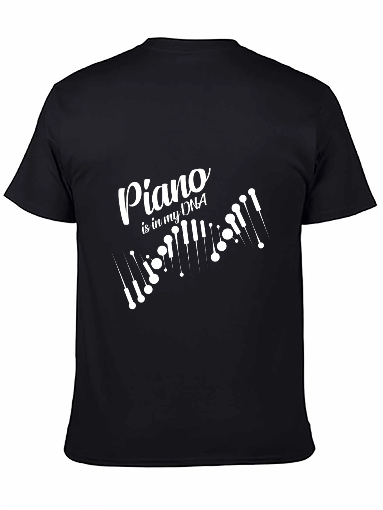 Piano DNA Black T-Shirt Musician Music Player