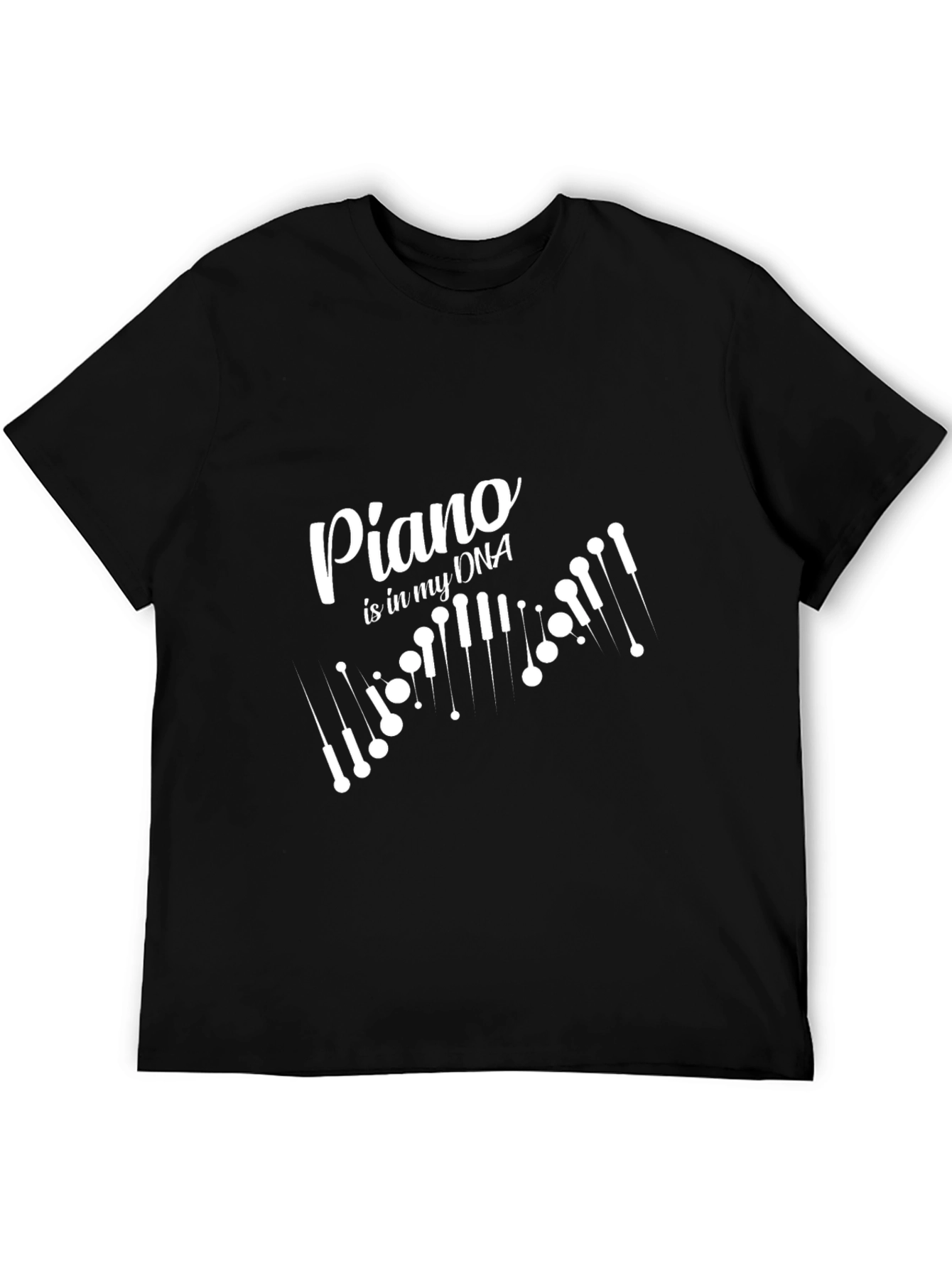 Piano DNA Black T-Shirt Musician Music Player
