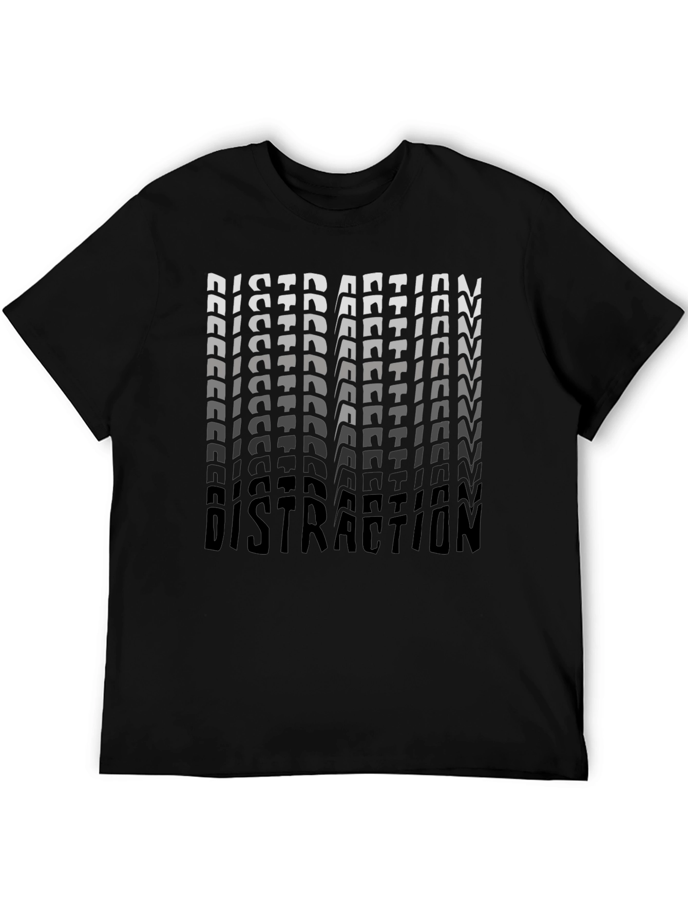 Distraction Graphic Print Black T-Shirt