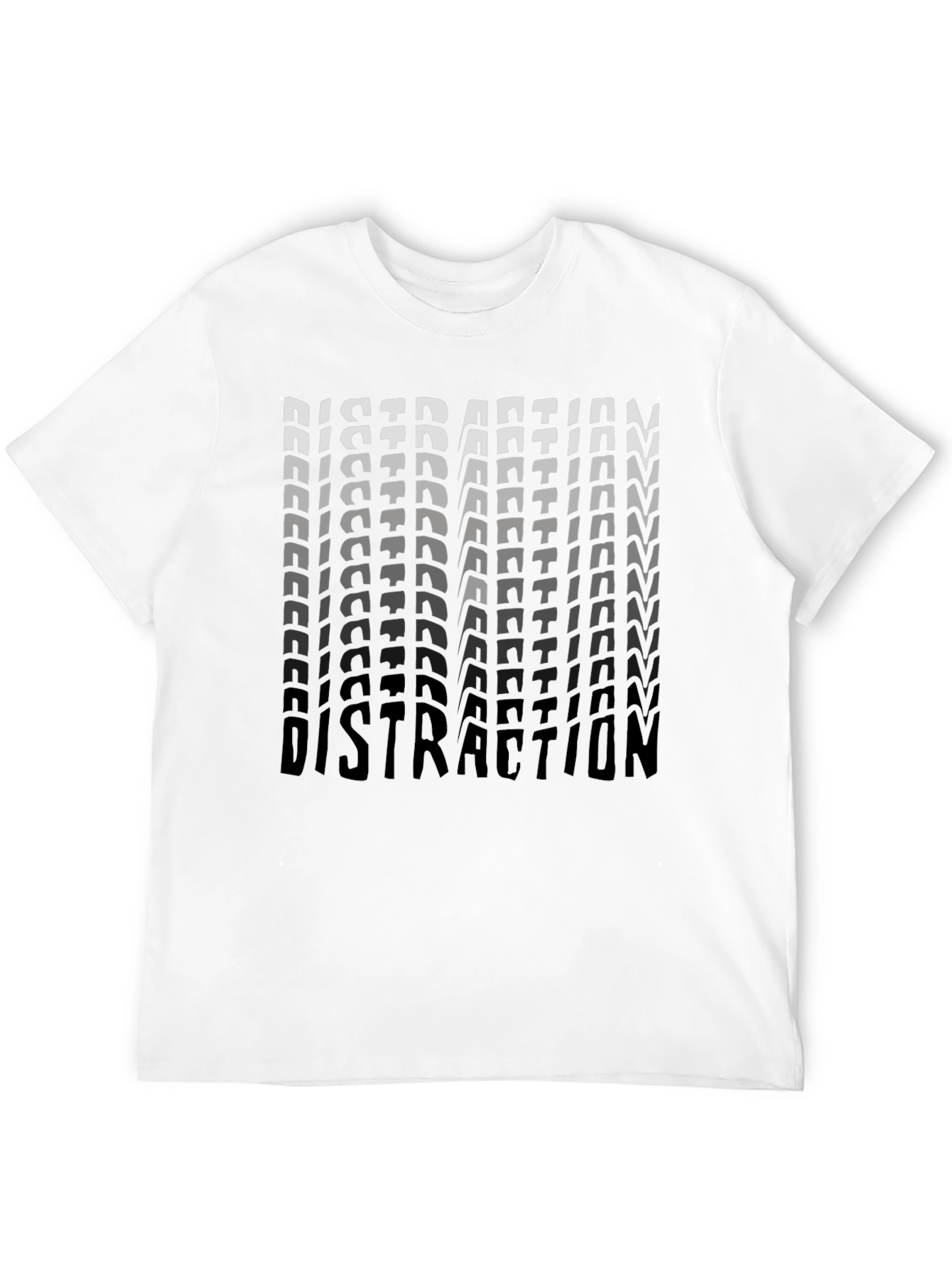 Distraction Graphic Print Black T-Shirt