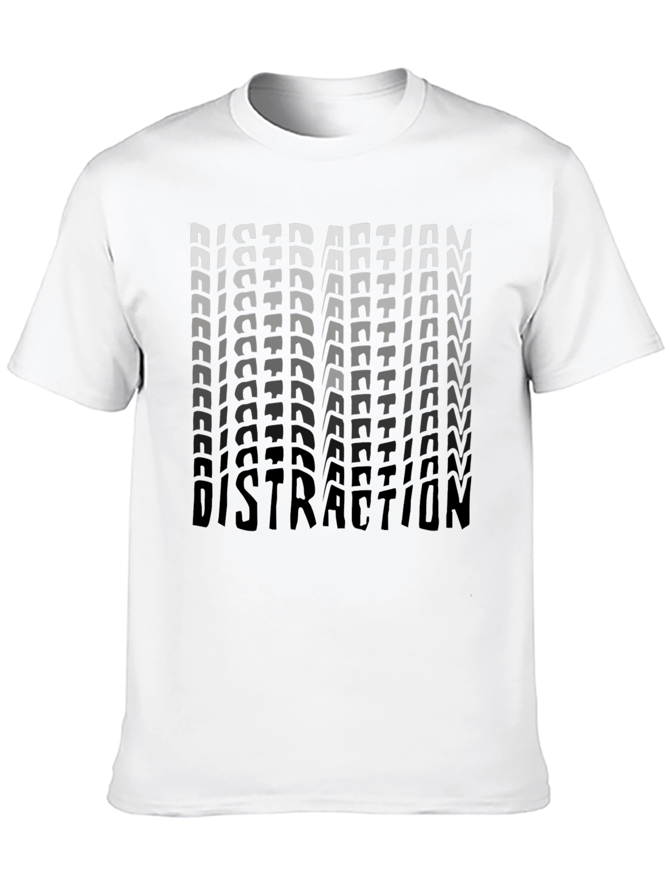 Distraction Graphic Print Black T-Shirt