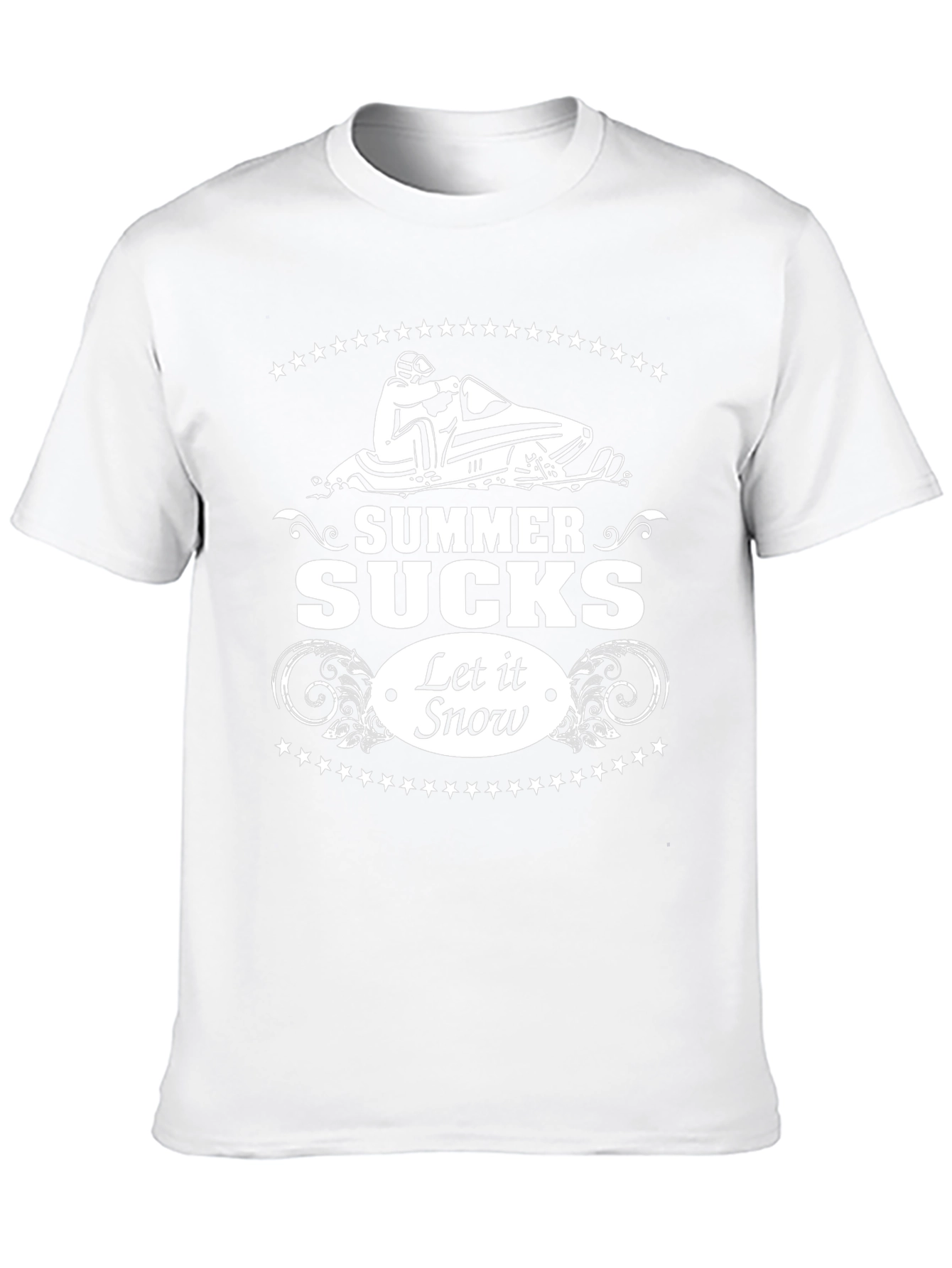 Summer Sucks Let It Snow Black Graphic Tee