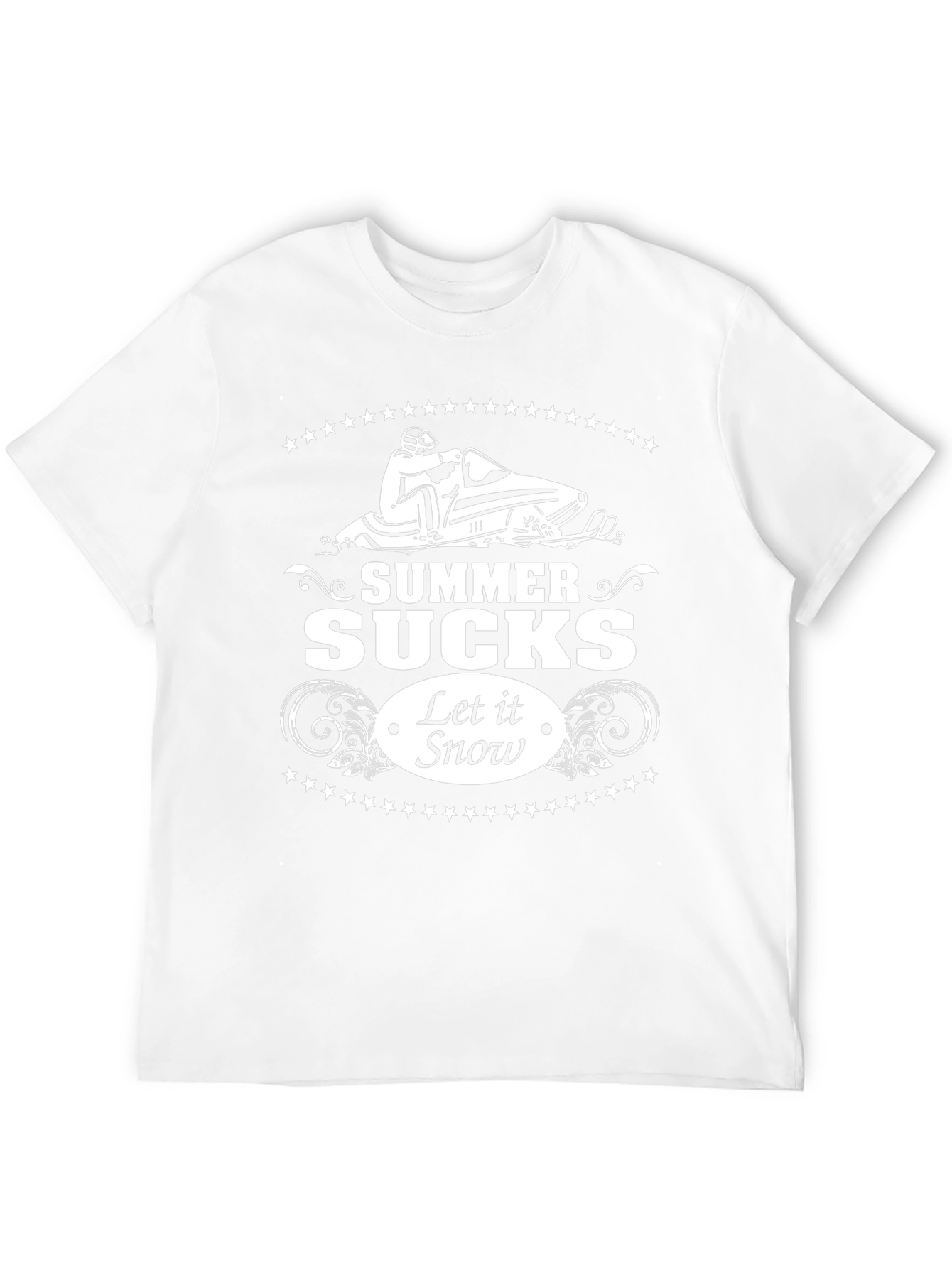 Summer Sucks Let It Snow Black Graphic Tee