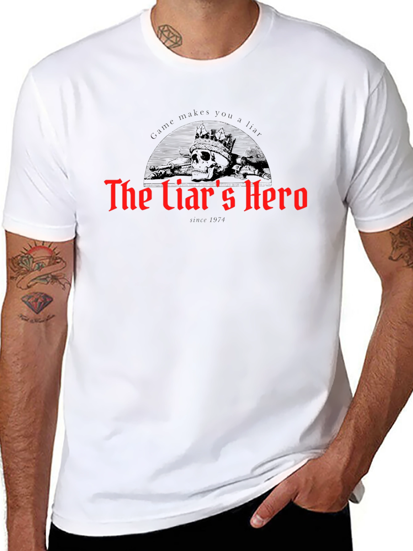 The Liars Hero Graphic Tee - Skull Crown Design