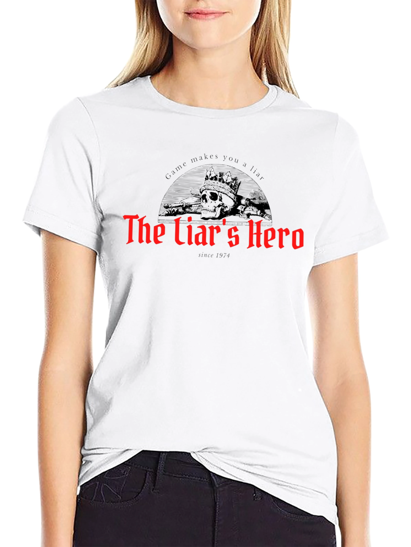 The Liars Hero Graphic Tee - Skull Crown Design