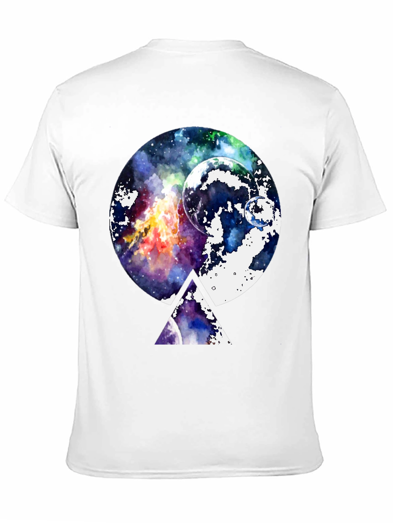 Galaxy Space Graphic Print Black T-Shirt