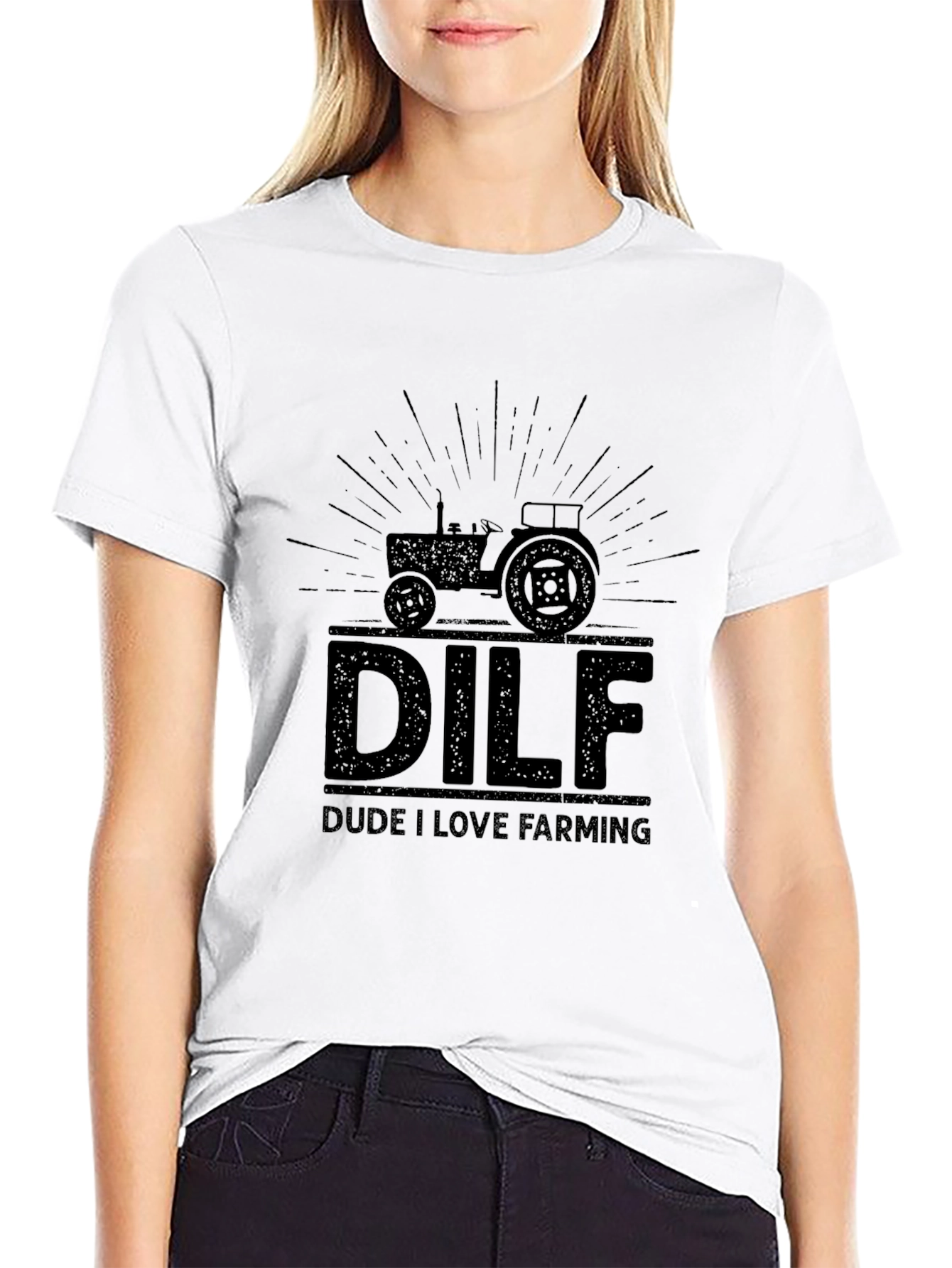 DILF Dude I Love Farming Graphic Tee - Black