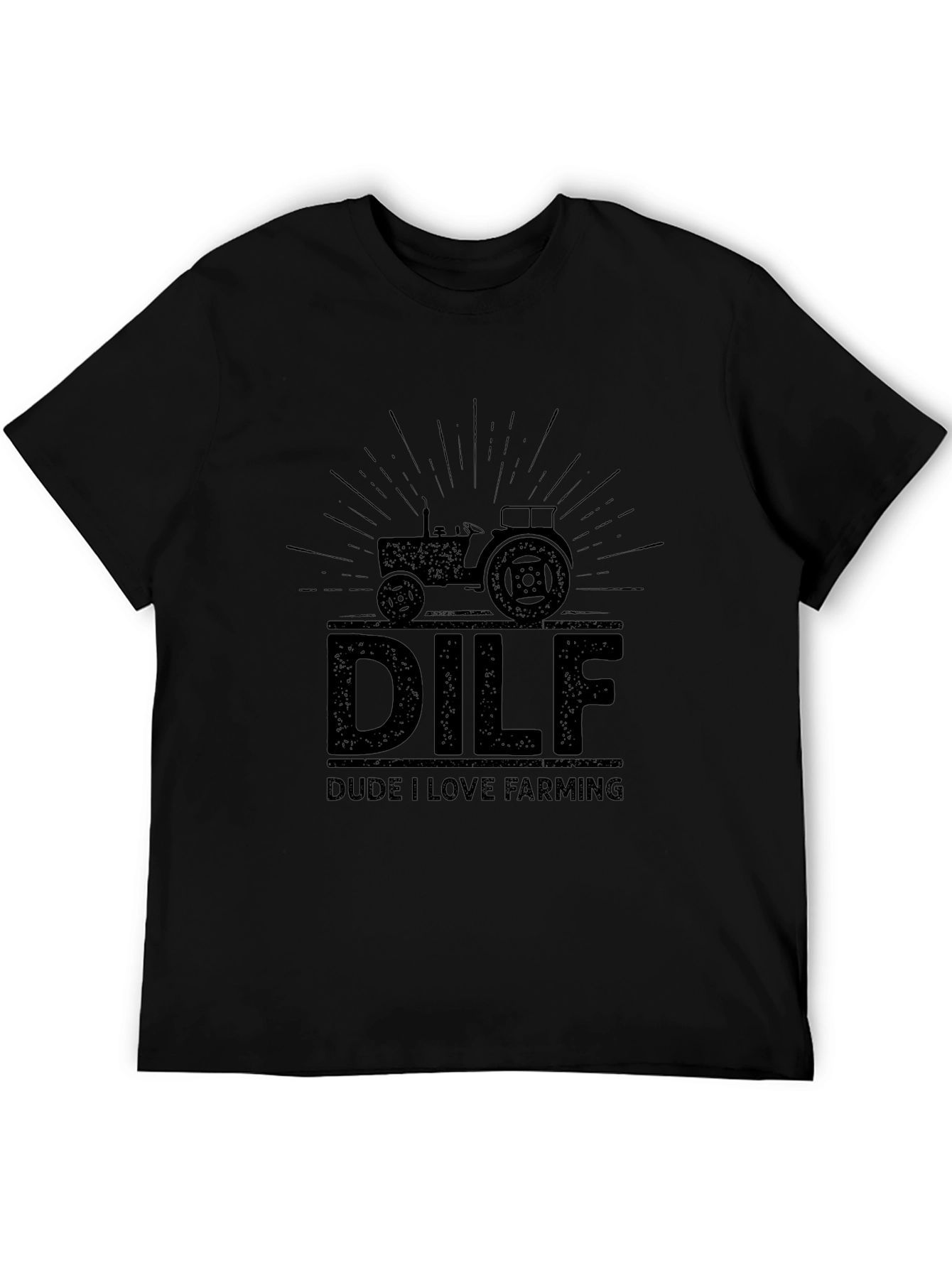DILF Dude I Love Farming Graphic Tee - Black