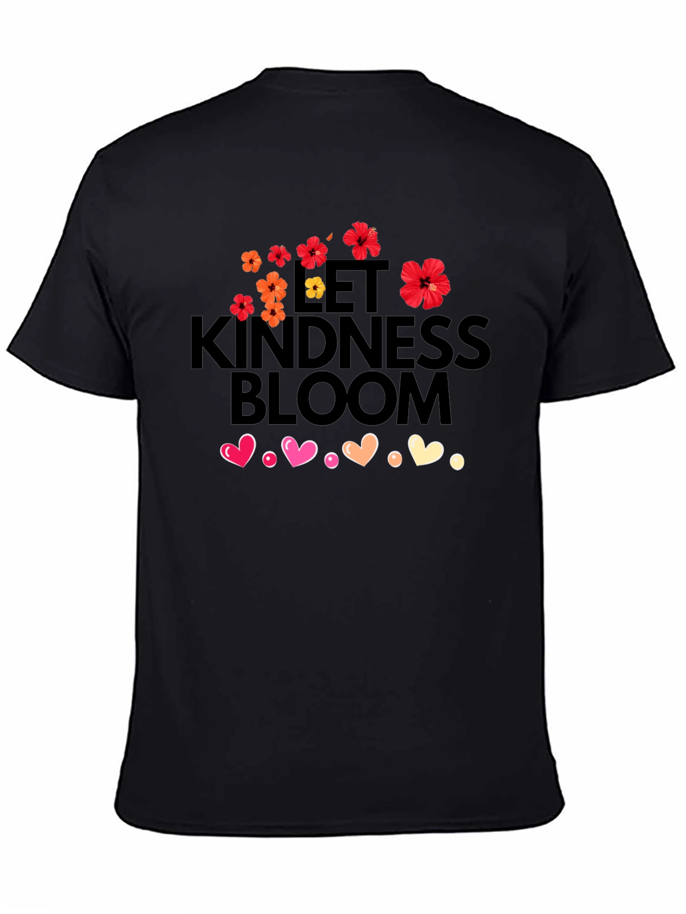 Let Kindness Bloom T-Shirt - Floral Heart Design