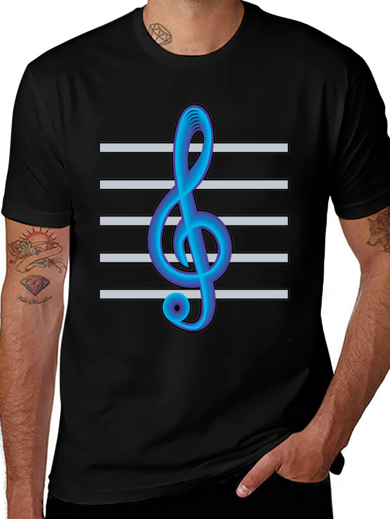 Musical Note Treble Clef T-Shirt - Music Lover Tee