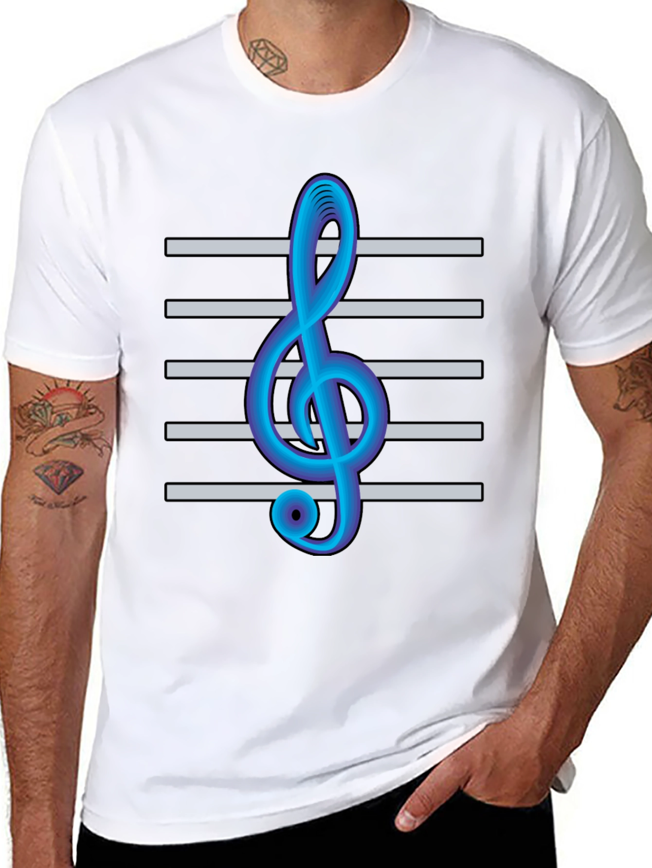 Musical Note Treble Clef T-Shirt - Music Lover Tee