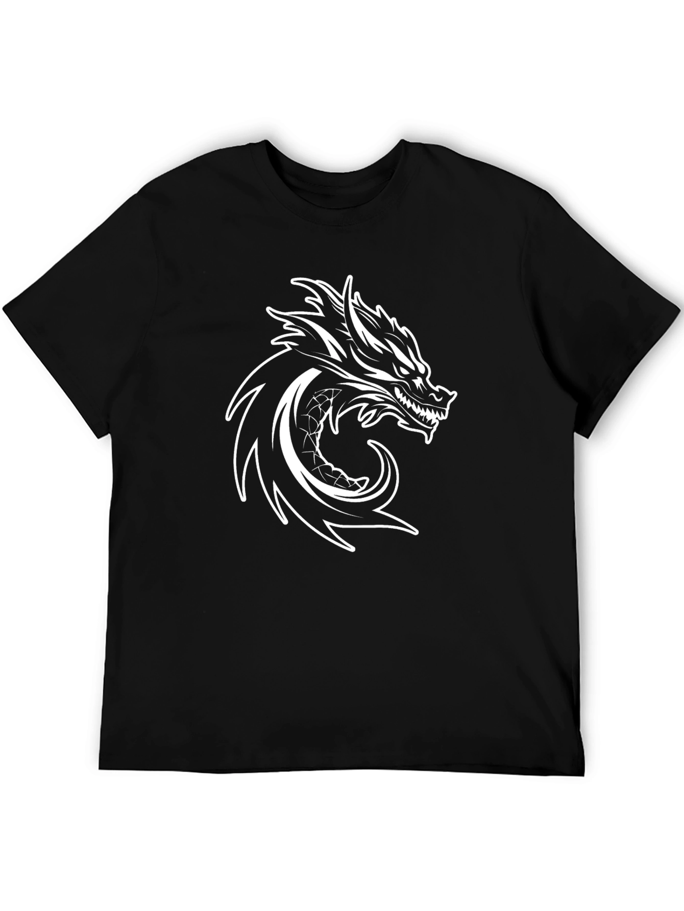 Dragon Graphic Tee - Black Casual T-Shirt