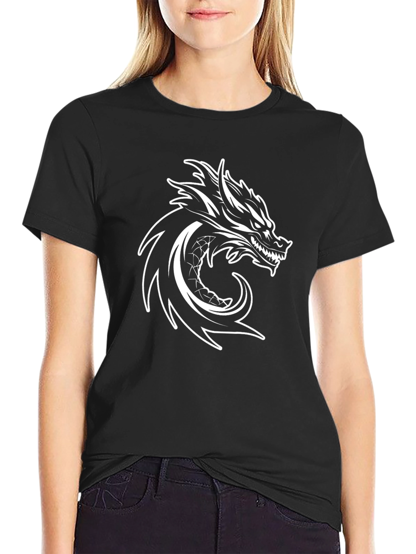 Dragon Graphic Tee - Black Casual T-Shirt