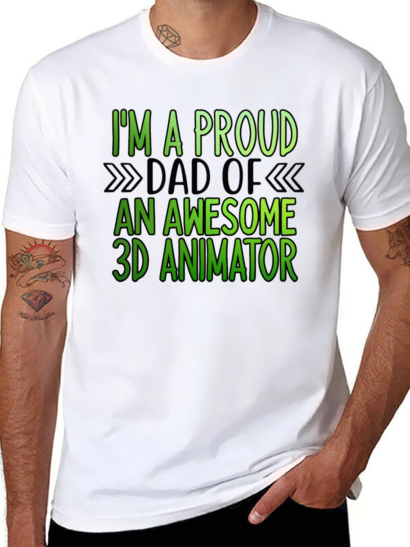 Proud Dad of 3D Animator Graphic T-Shirt