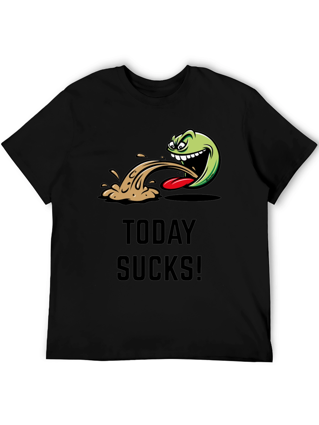 Today Sucks Graphic Tee - Black Cotton Blend T-Shirt