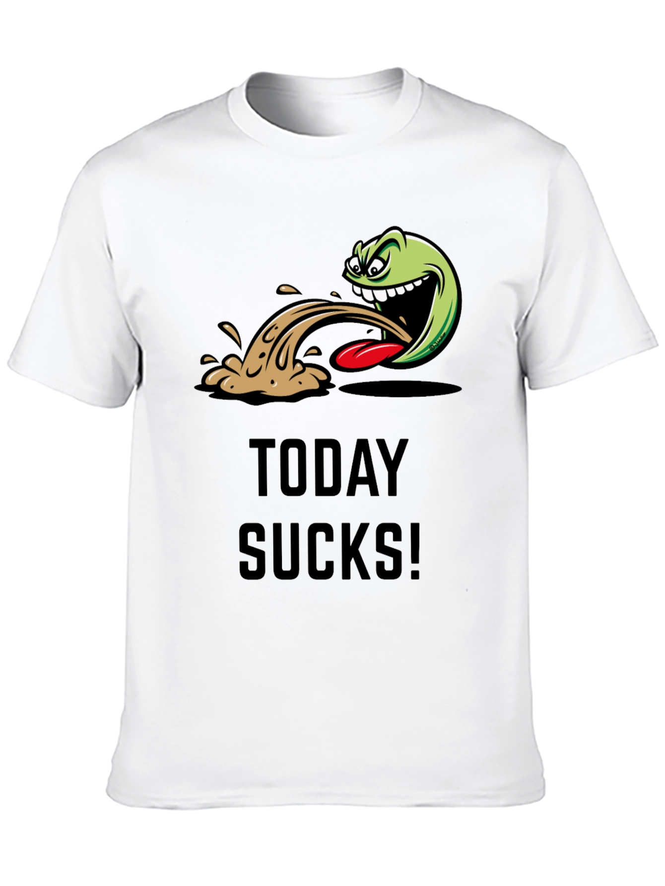 Today Sucks Graphic Tee - Black Cotton Blend T-Shirt
