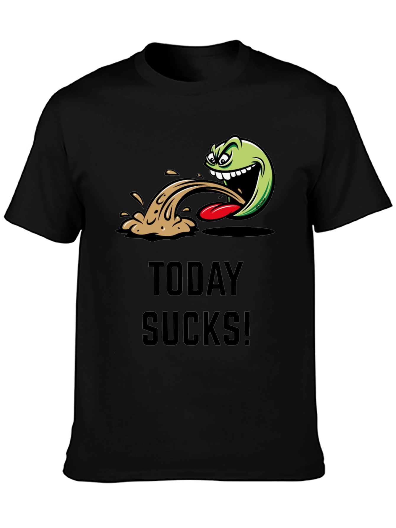 Today Sucks Graphic Tee - Black Cotton Blend T-Shirt