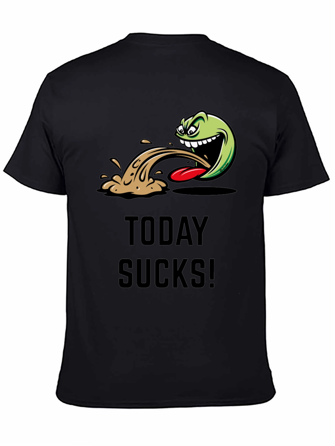 Today Sucks Graphic Tee - Black Cotton Blend T-Shirt