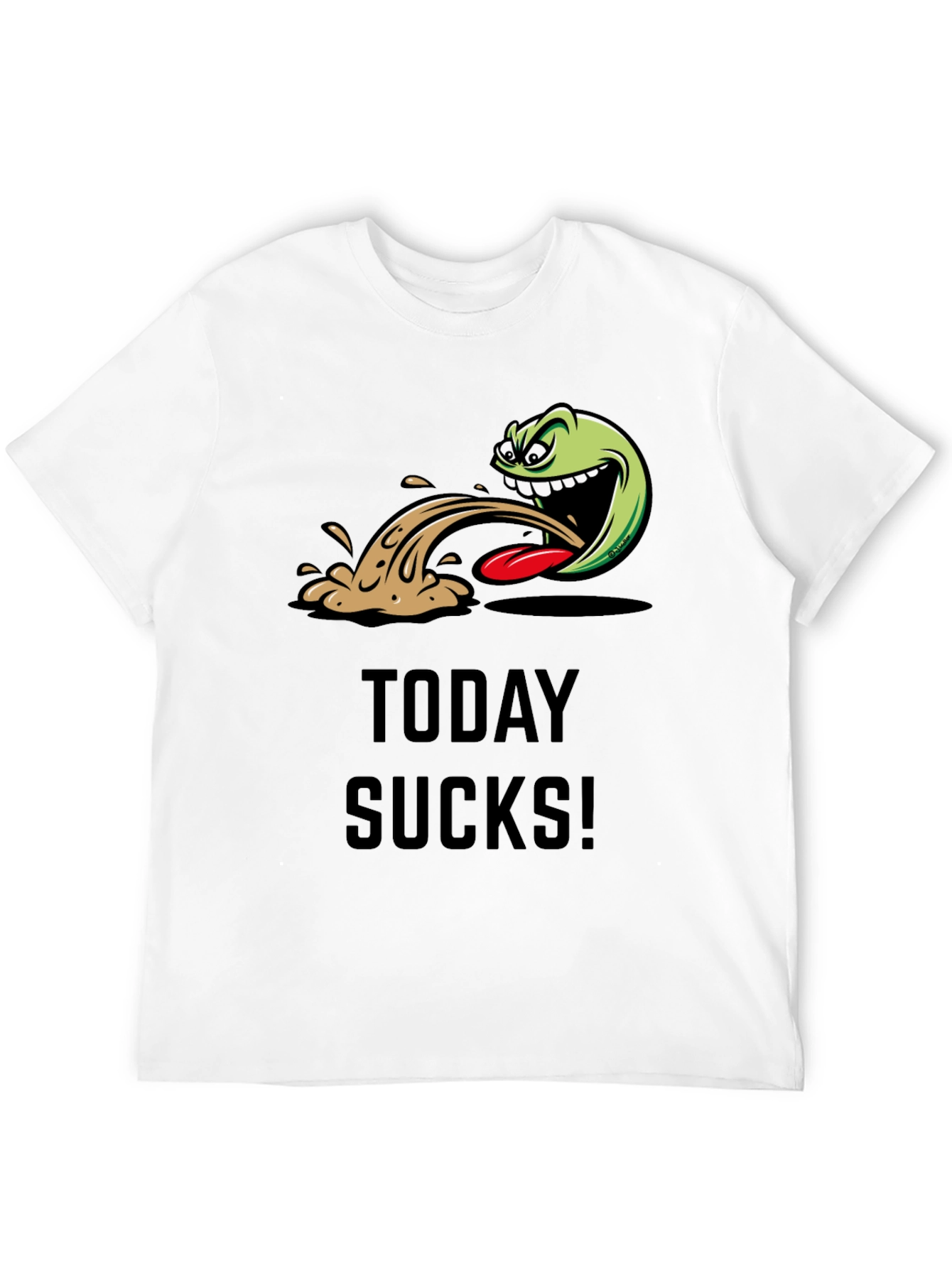 Today Sucks Graphic Tee - Black Cotton Blend T-Shirt