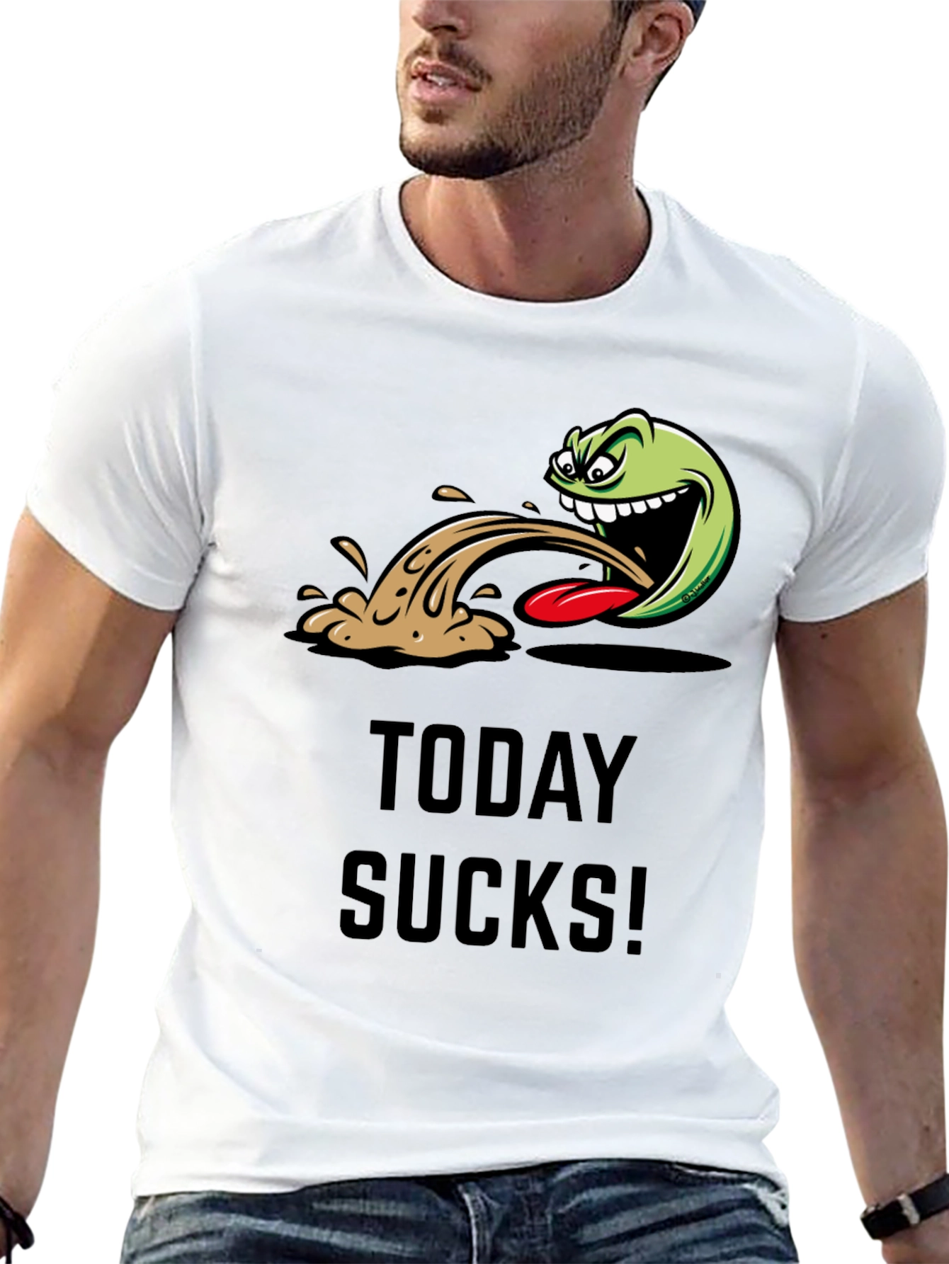 Today Sucks Graphic Tee - Black Cotton Blend T-Shirt