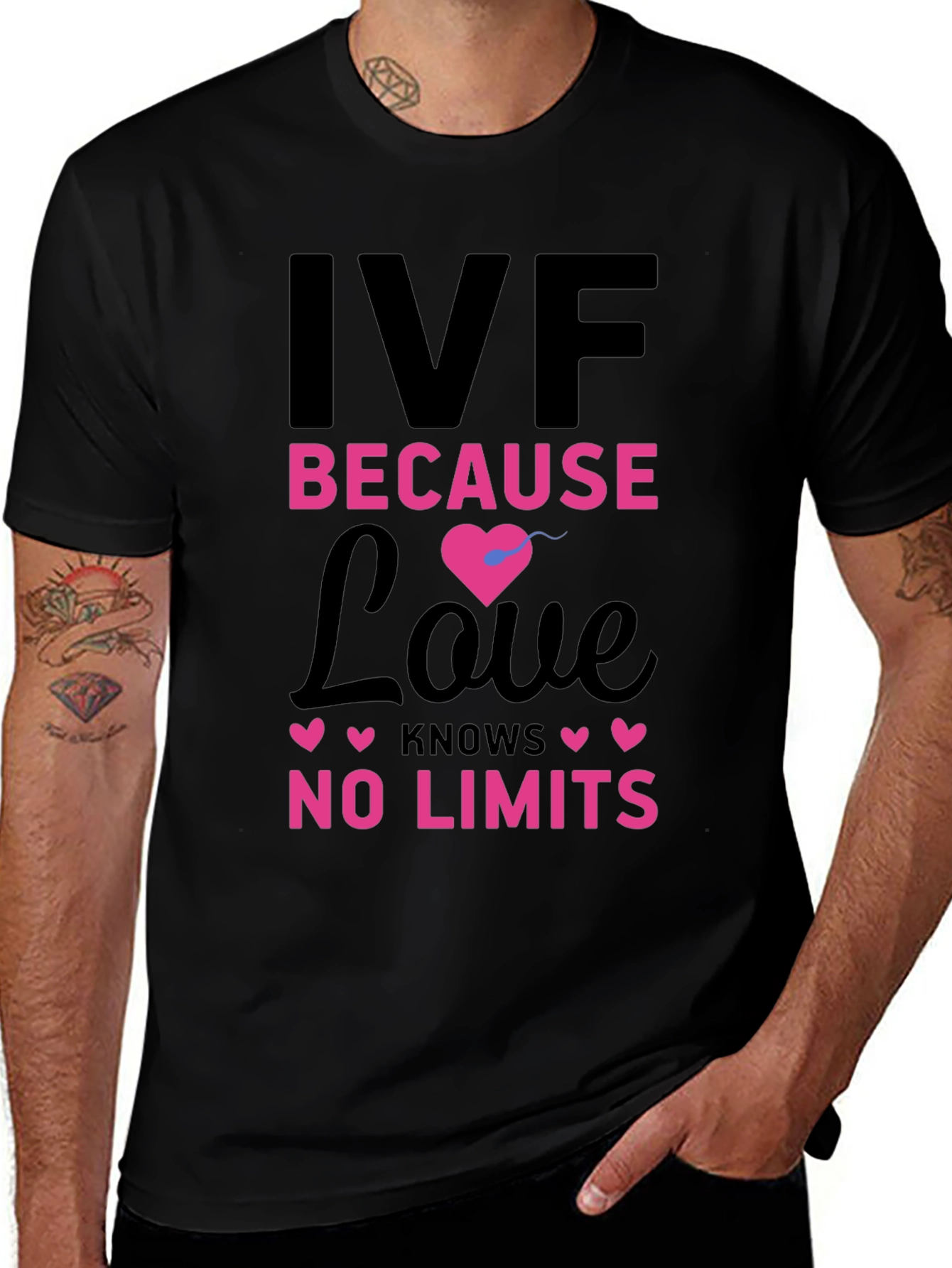 IVF Because Love Knows No Limits Black T-Shirt