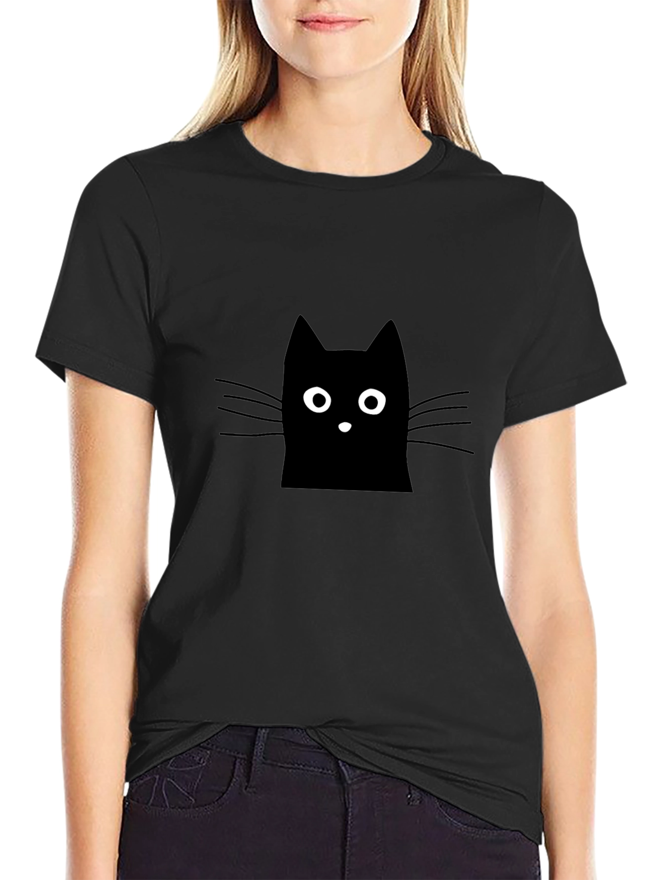 Black Cat Graphic Tee - Mens Casual Shirt