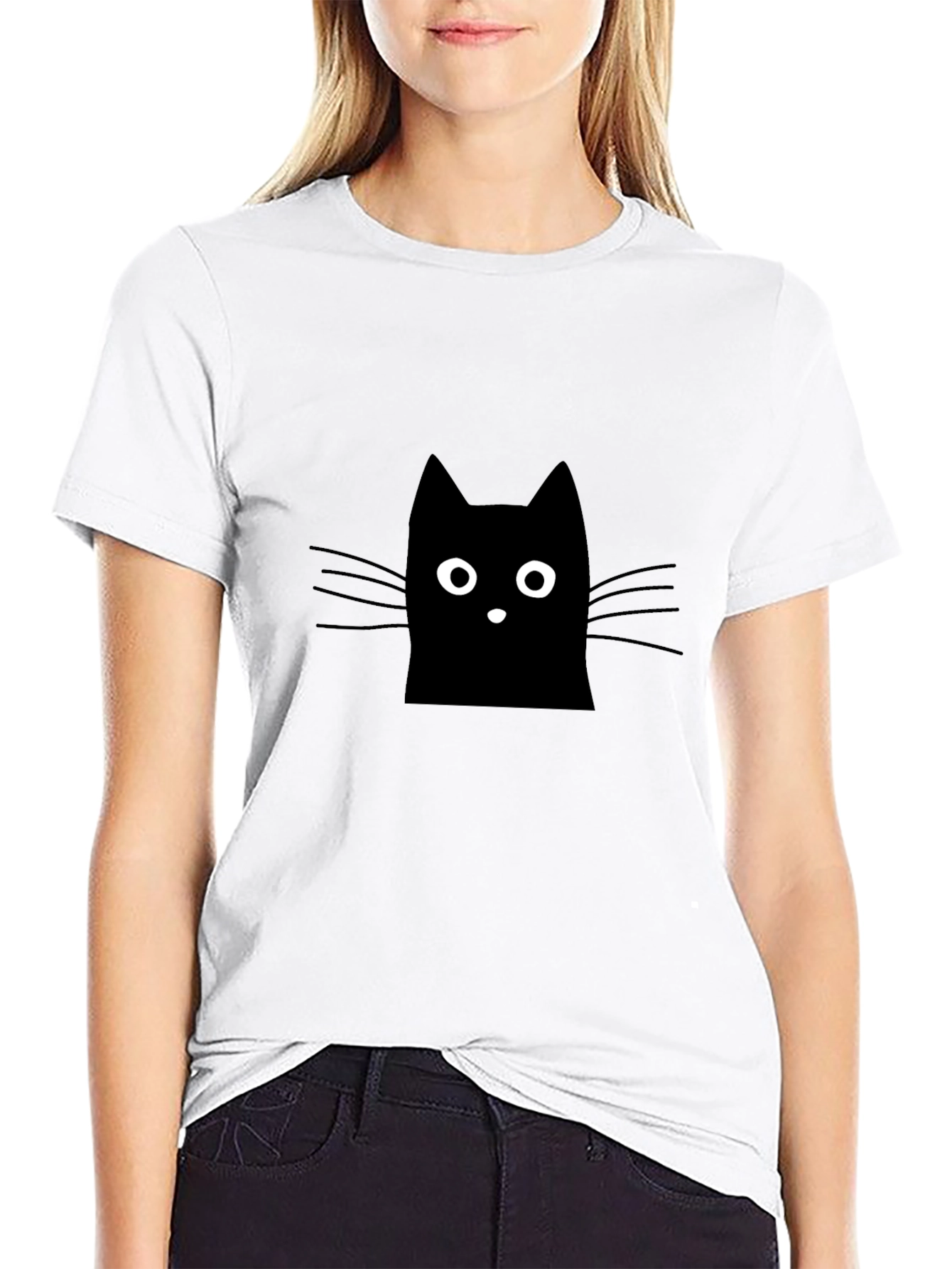 Black Cat Graphic Tee - Mens Casual Shirt