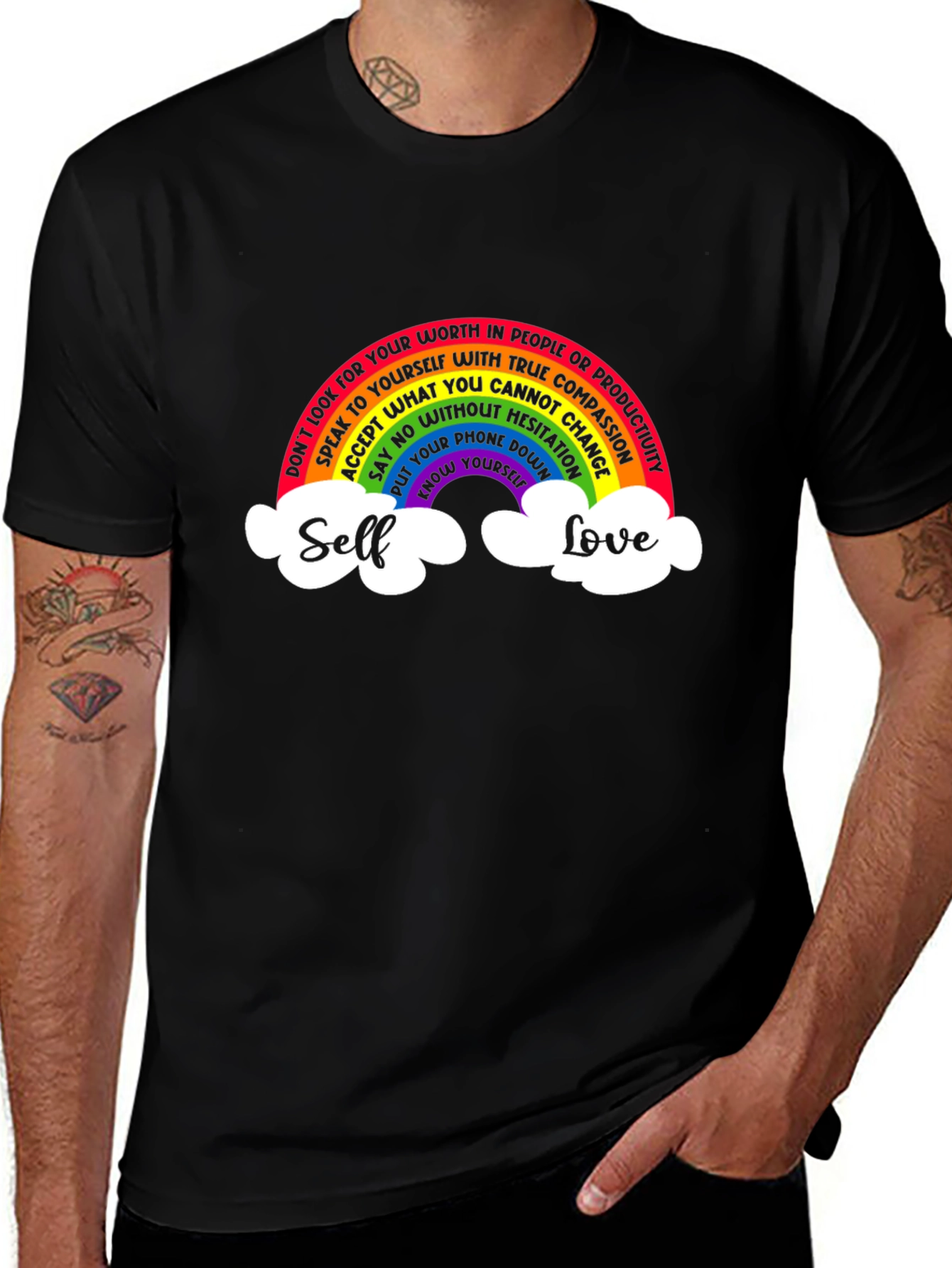 Self Love Rainbow Graphic T-Shirt