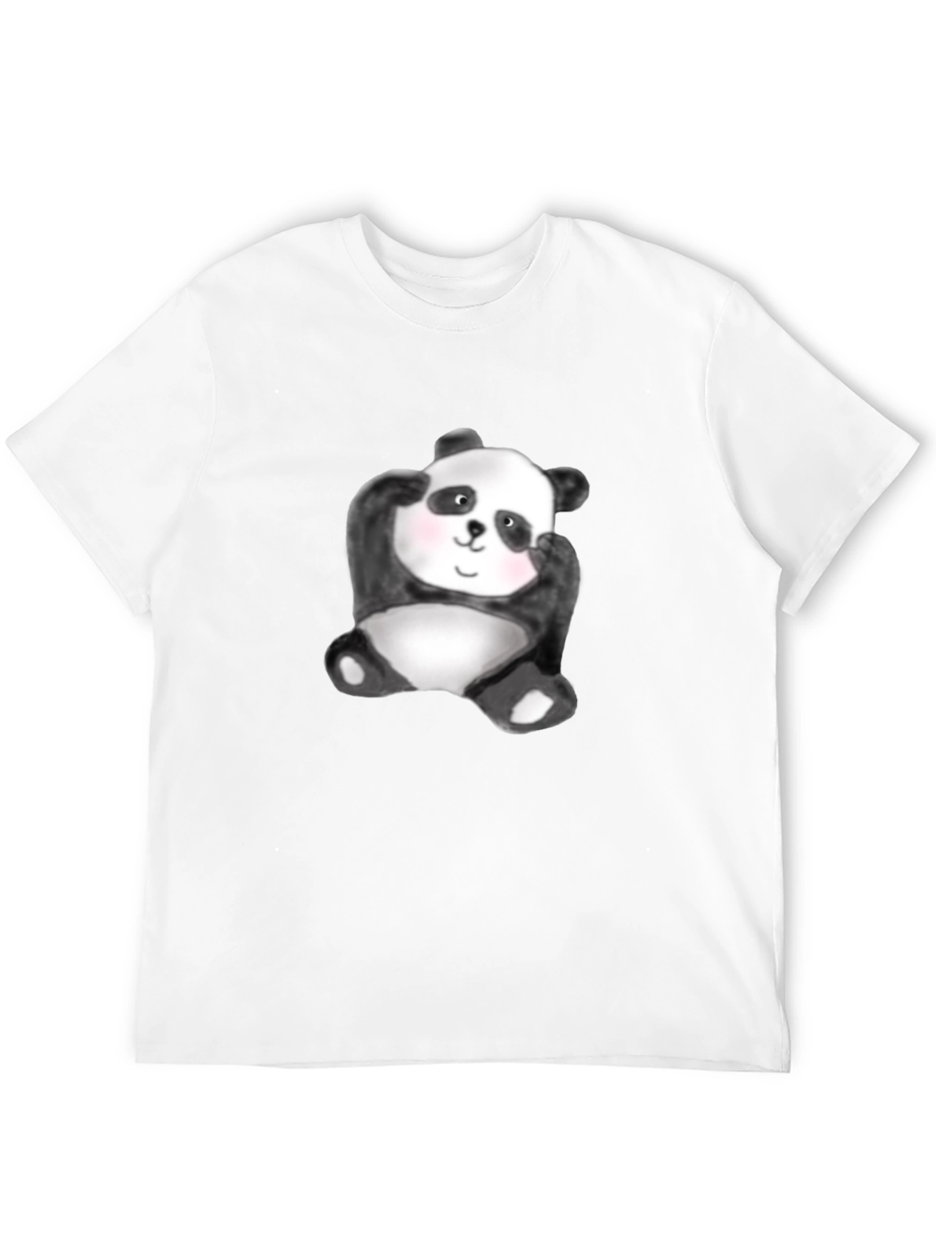 Cute Panda Graphic Tee - Black