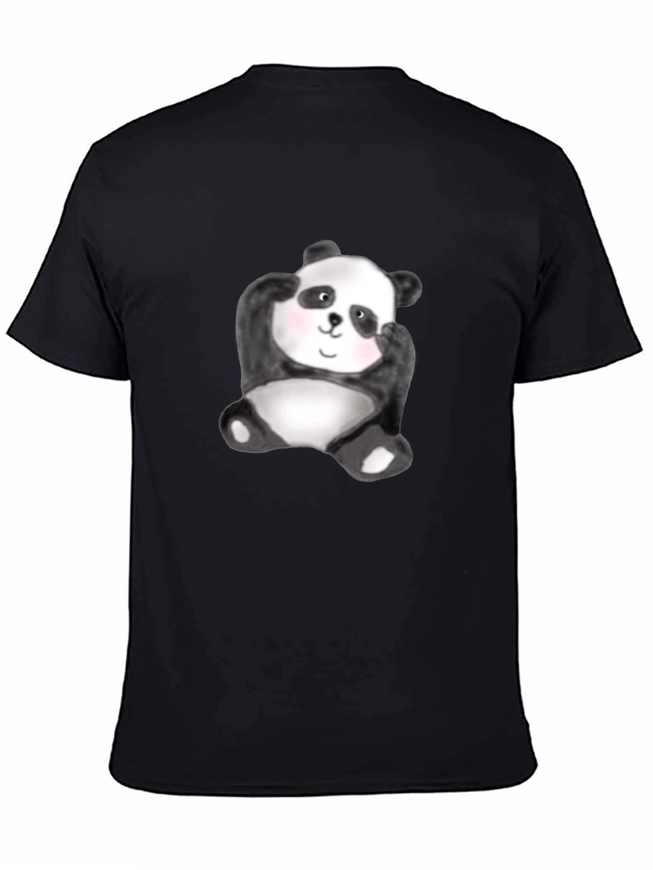Cute Panda Graphic Tee - Black