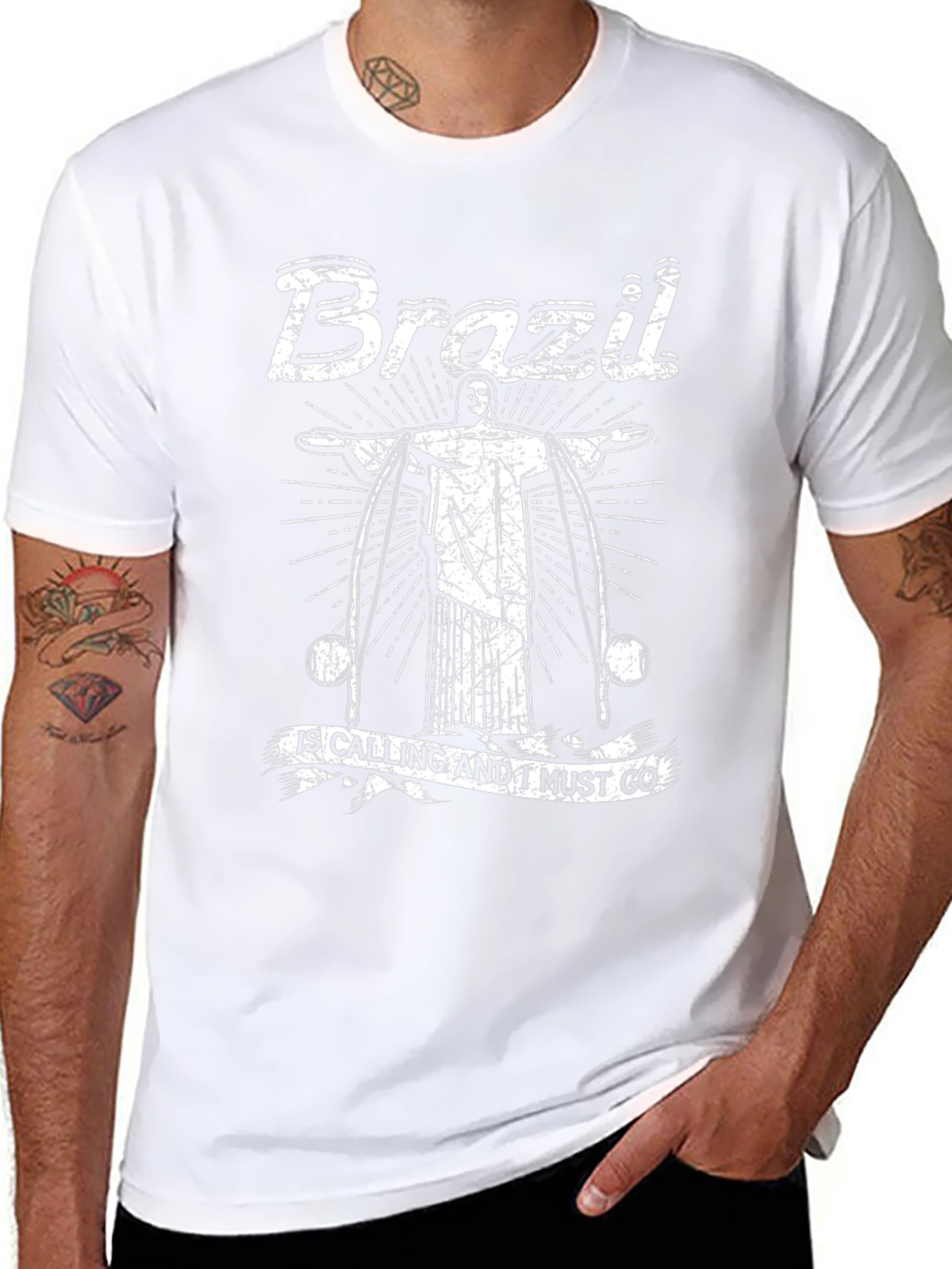 Brazil Calling Graphic Tee - Mens Black T-Shirt
