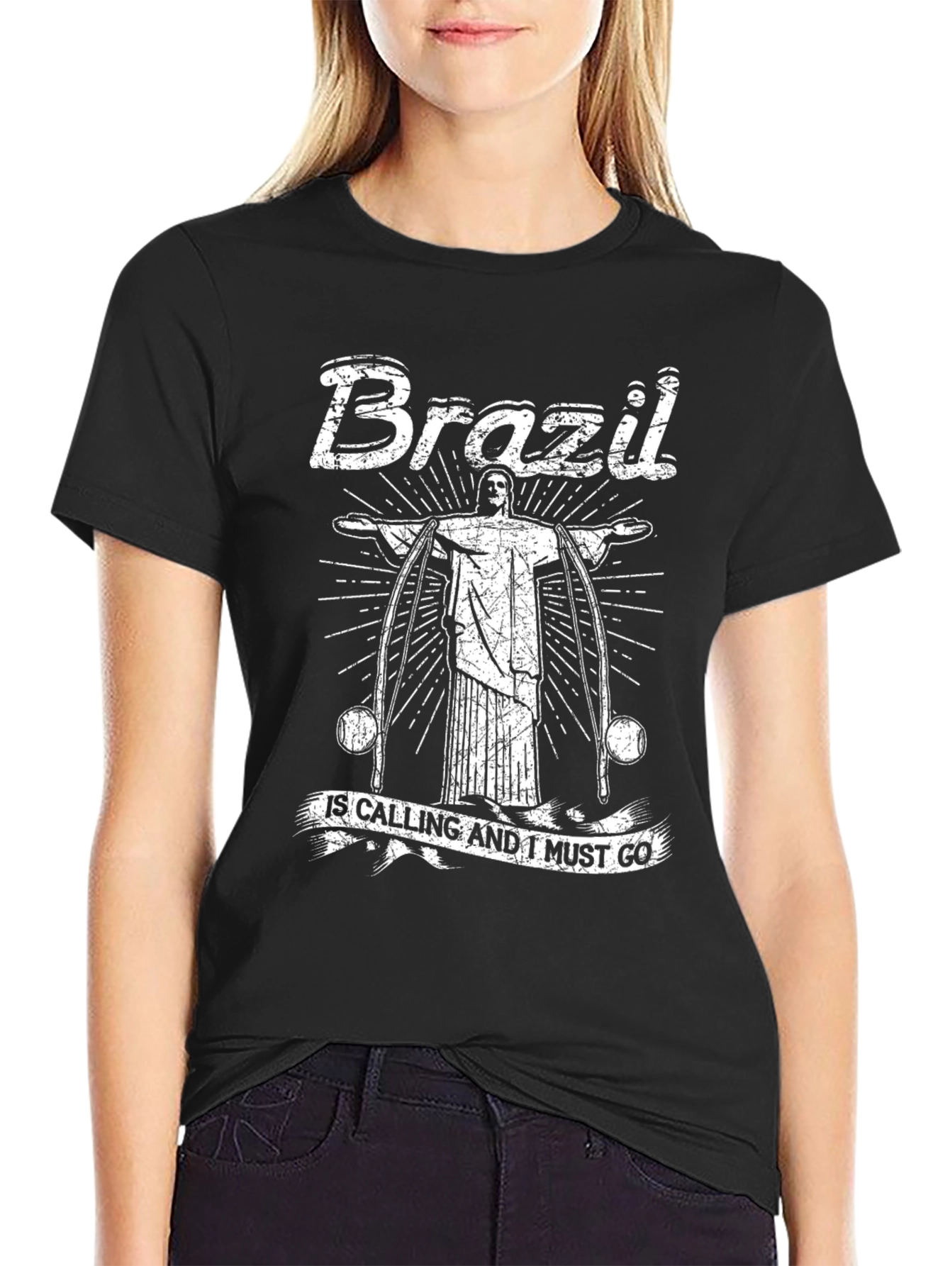 Brazil Calling Graphic Tee - Mens Black T-Shirt