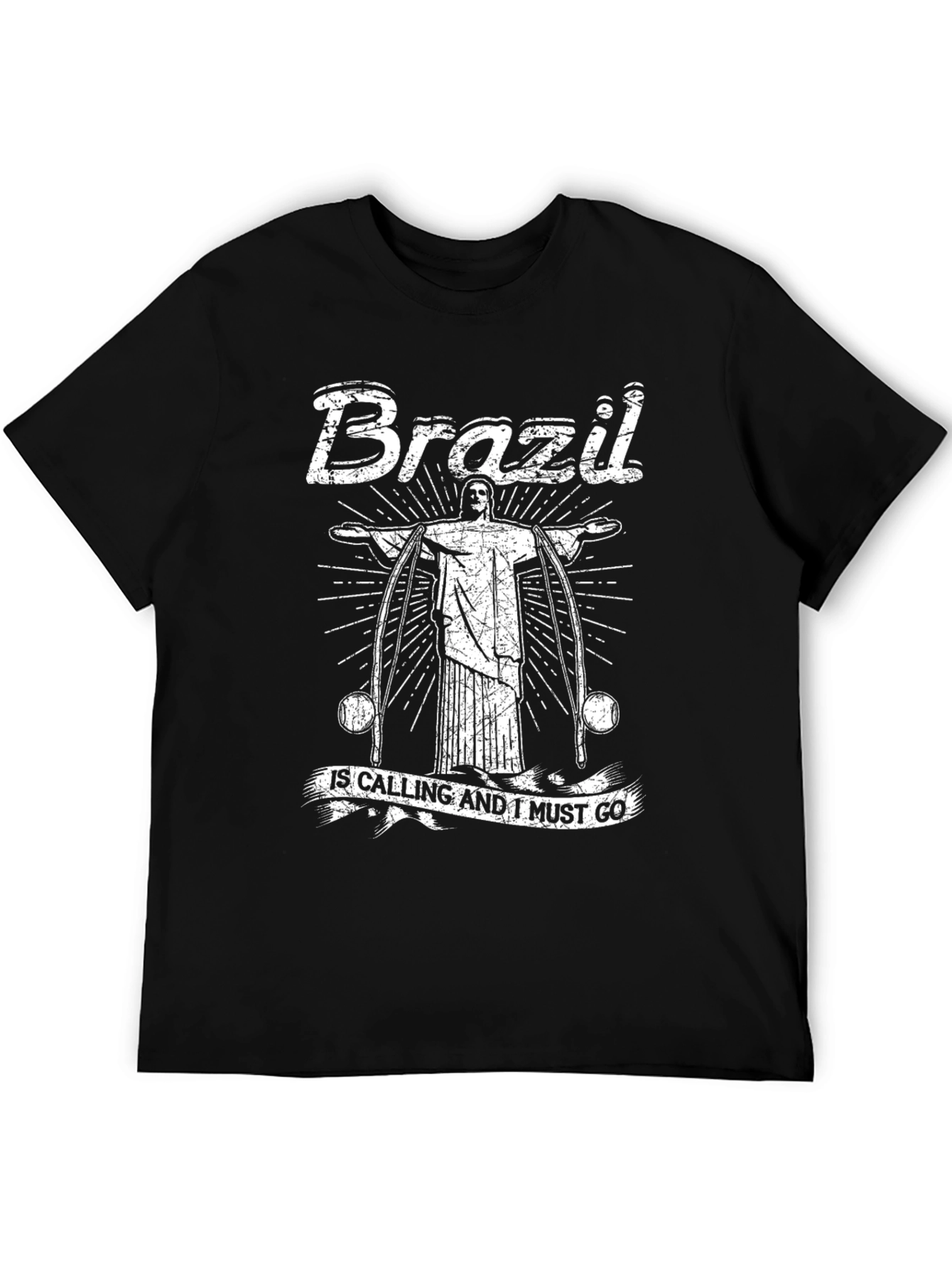 Brazil Calling Graphic Tee - Mens Black T-Shirt