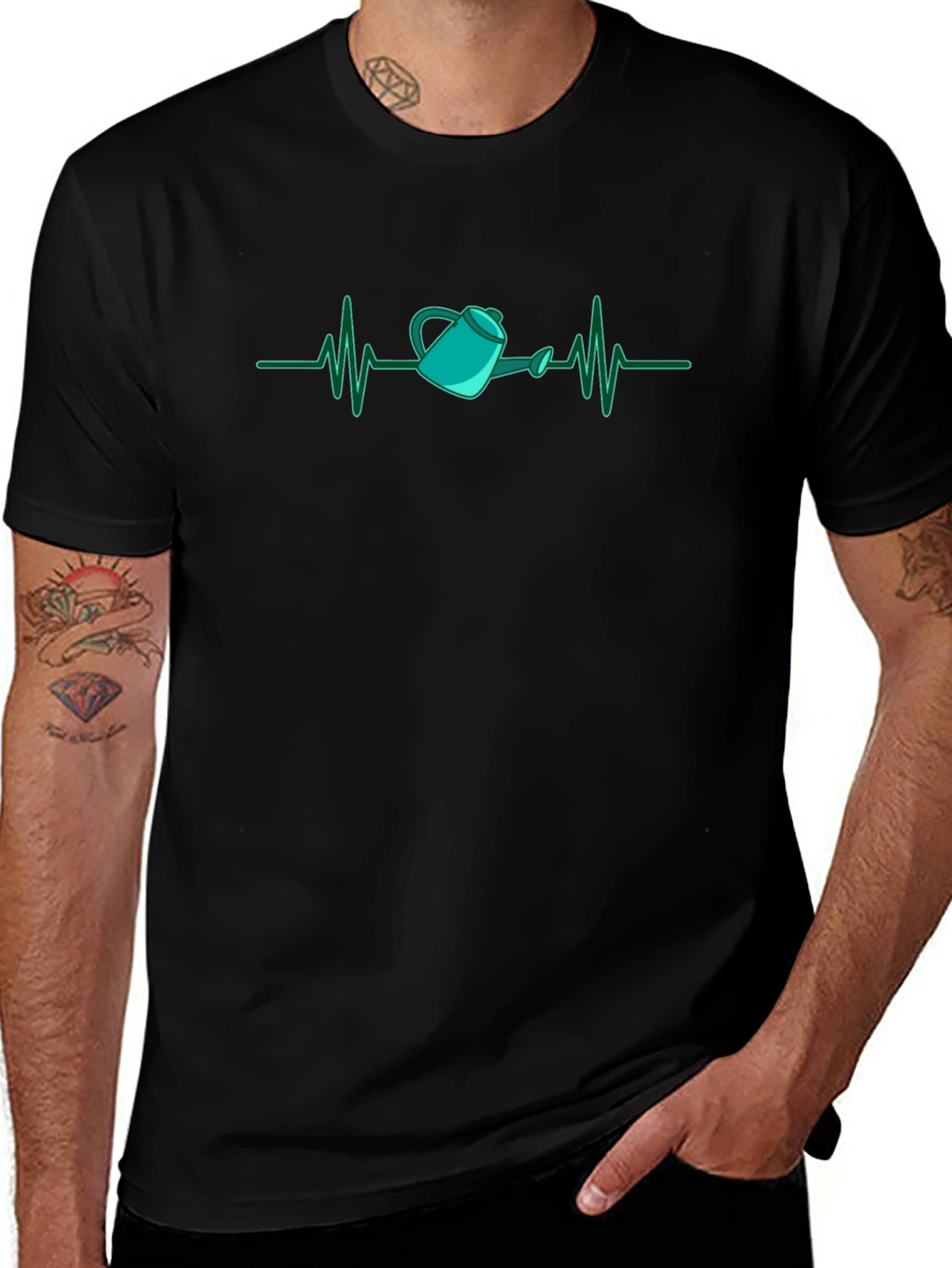 Gardeners Heartbeat T-Shirt - Black Cotton