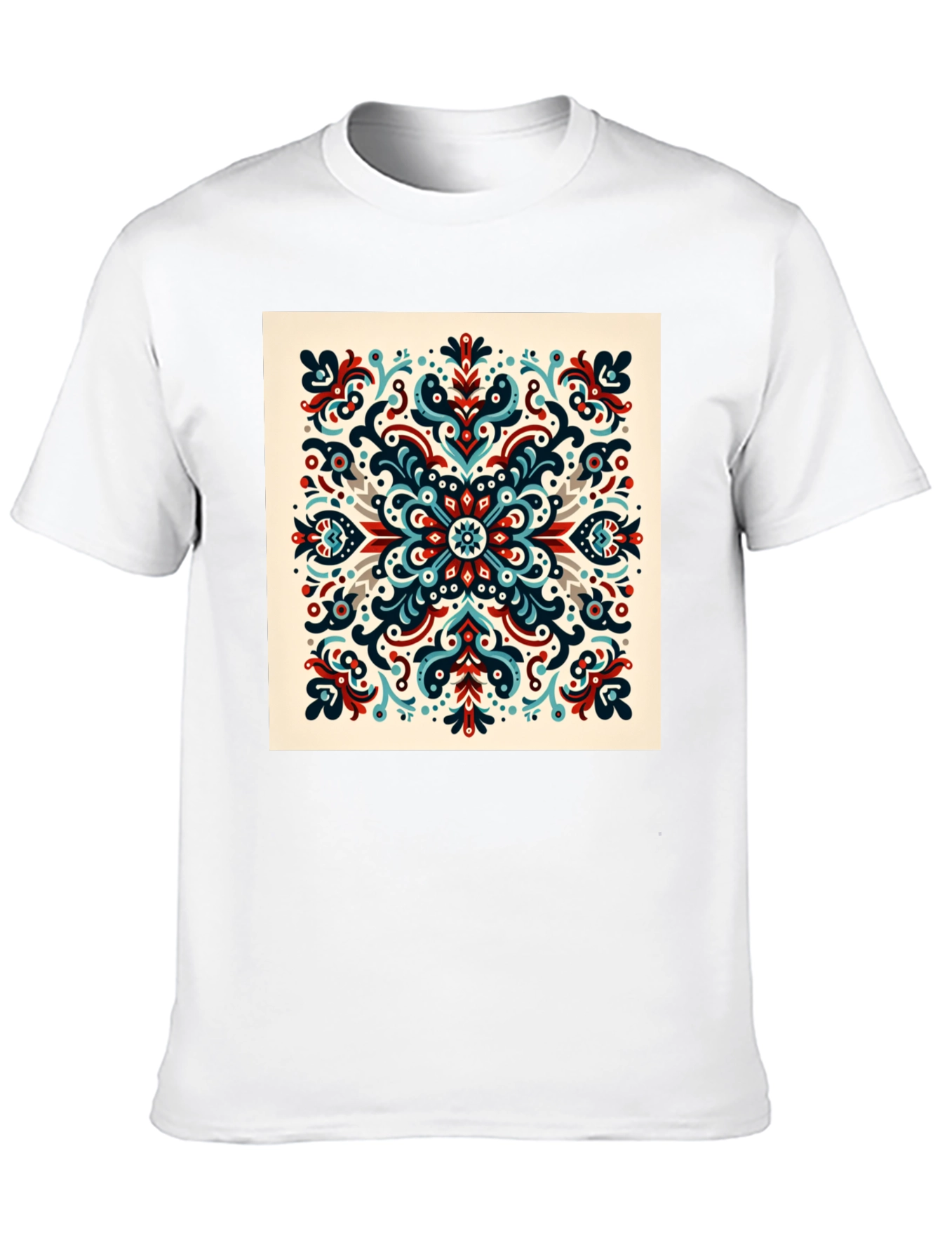 Ornamental Mandala Graphic Print Black T-Shirt