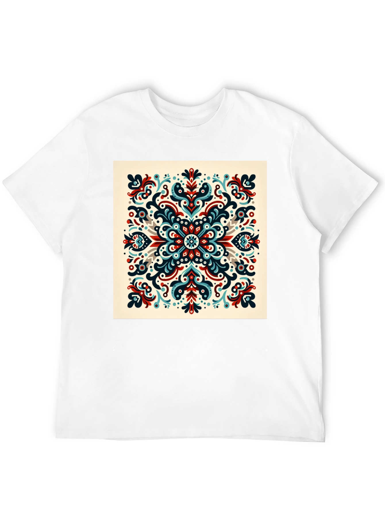 Ornamental Mandala Graphic Print Black T-Shirt