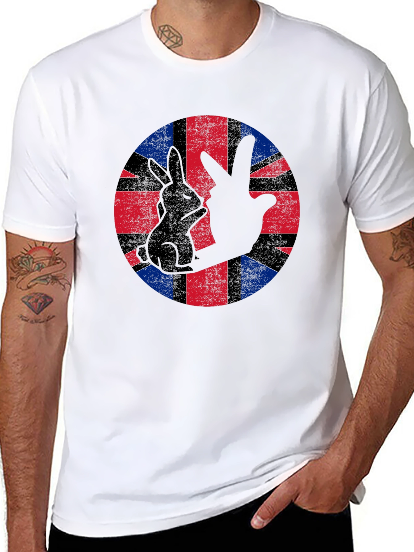 Union Jack Rabbit Hand T-Shirt