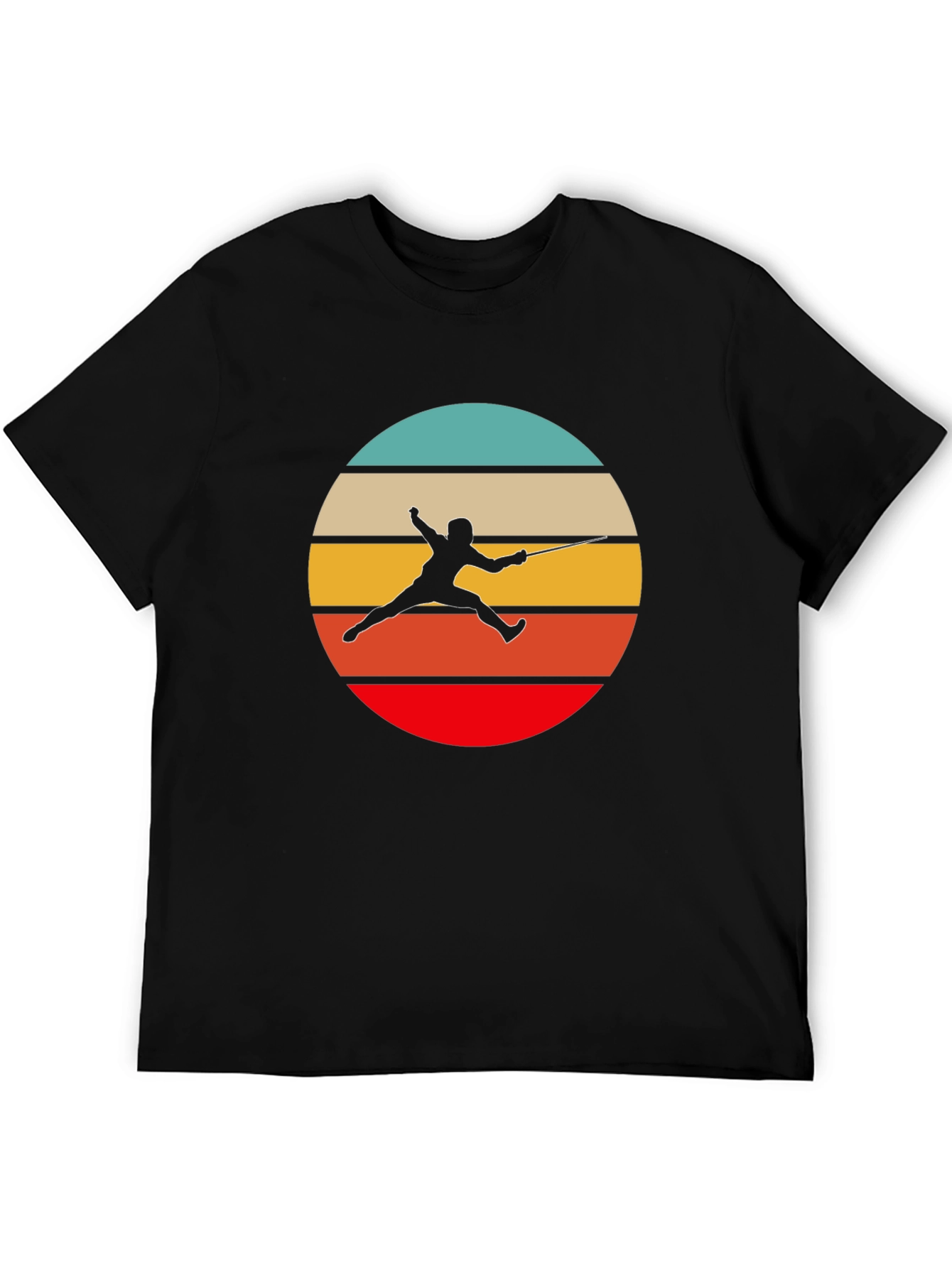 Retro Fencing T-Shirt - Stylish Sport Silhouette