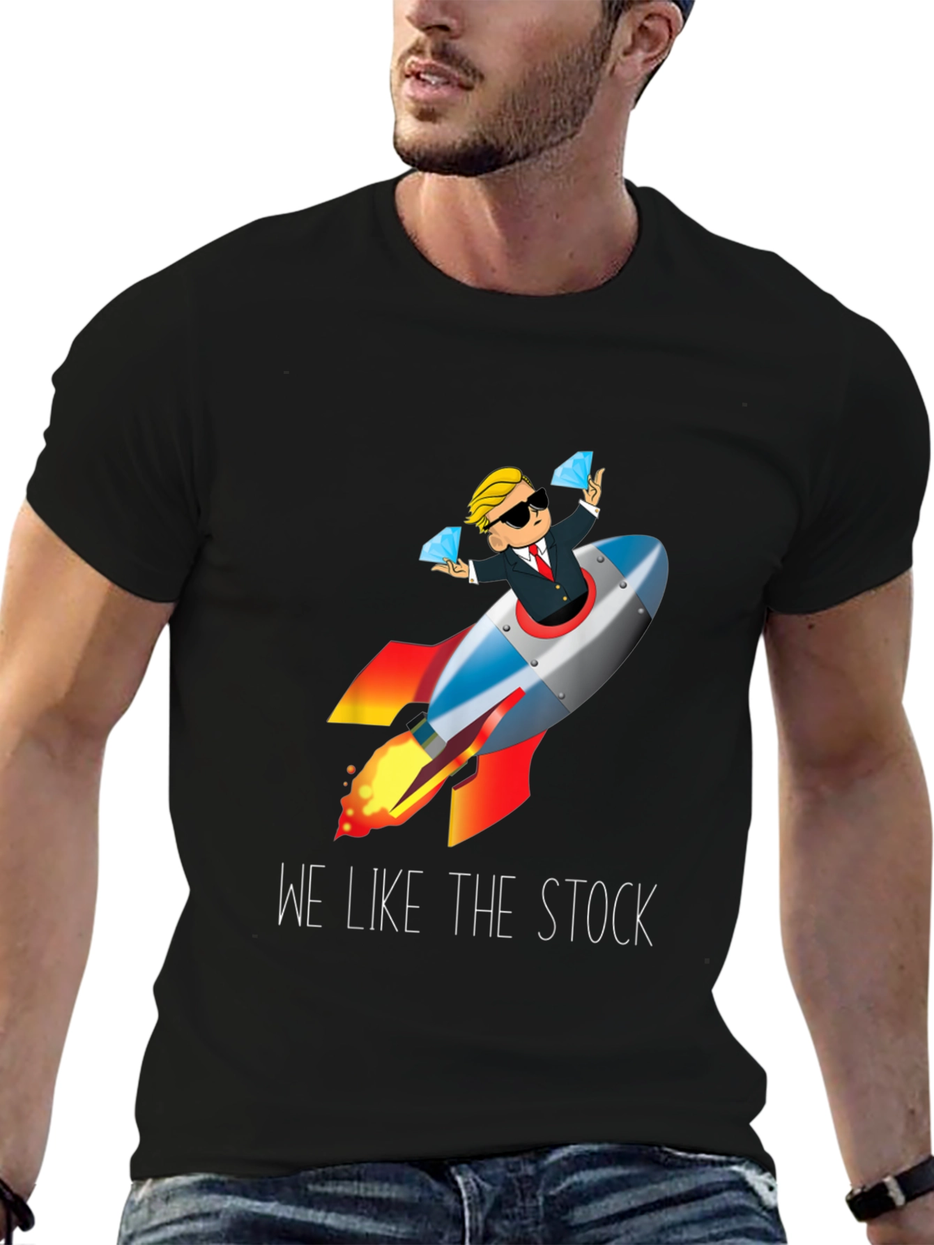 We Like the Stock T-Shirt - Rocket Man Stonks