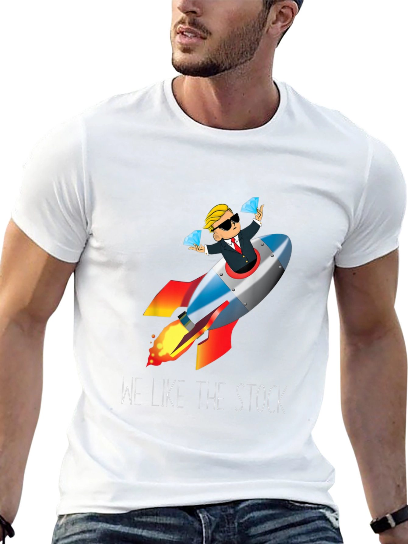 We Like the Stock T-Shirt - Rocket Man Stonks