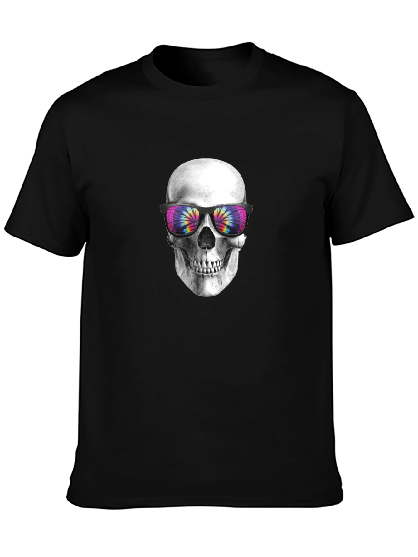 Skull with Tie-Dye Sunglasses Graphic Tee