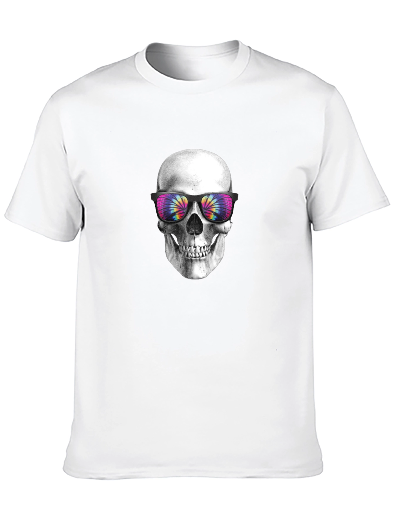 Skull with Tie-Dye Sunglasses Graphic Tee