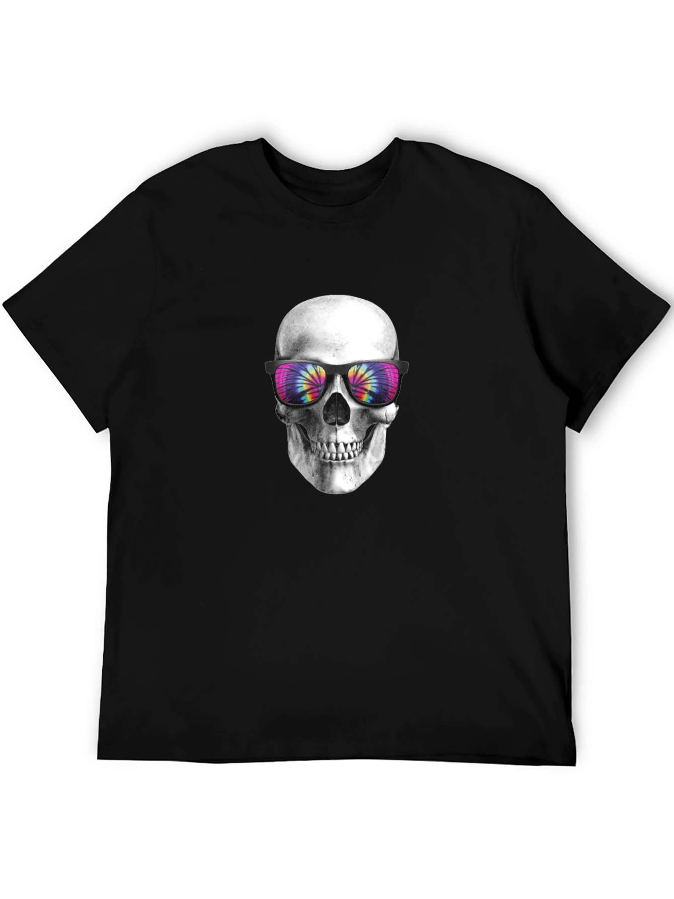Skull with Tie-Dye Sunglasses Graphic Tee