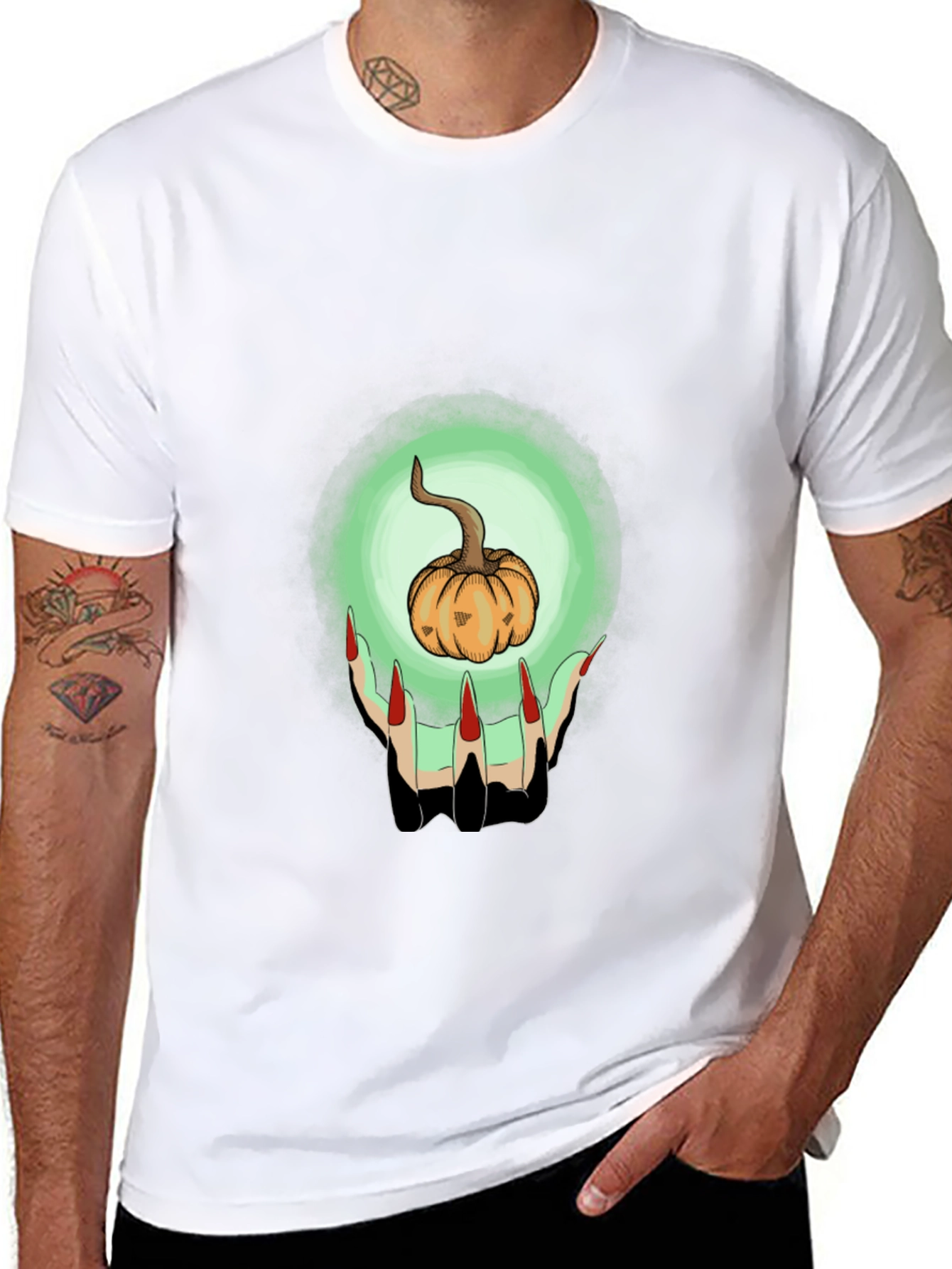 Pumpkin Witch Hands Graphic Tee