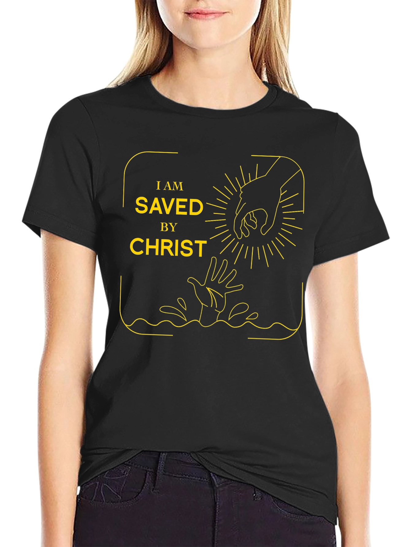 Saved By Christ Graphic Tee - Religious Apparel