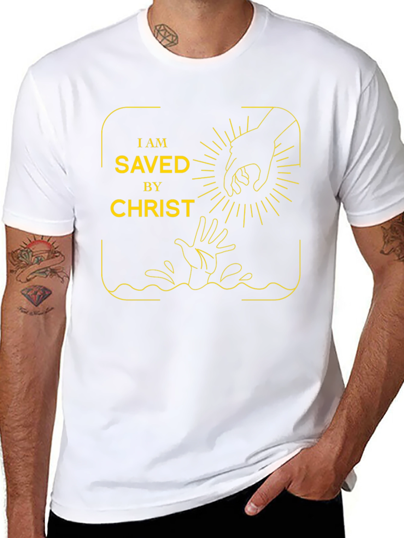 Saved By Christ Graphic Tee - Religious Apparel