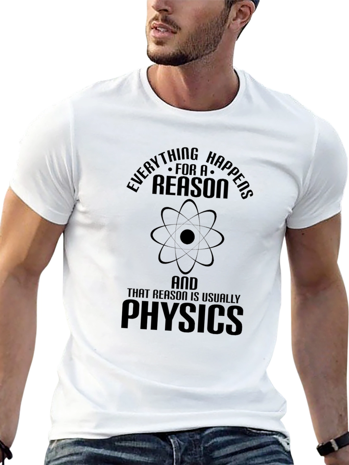 Everything Happens For a Reason Physics Black T-Shirt