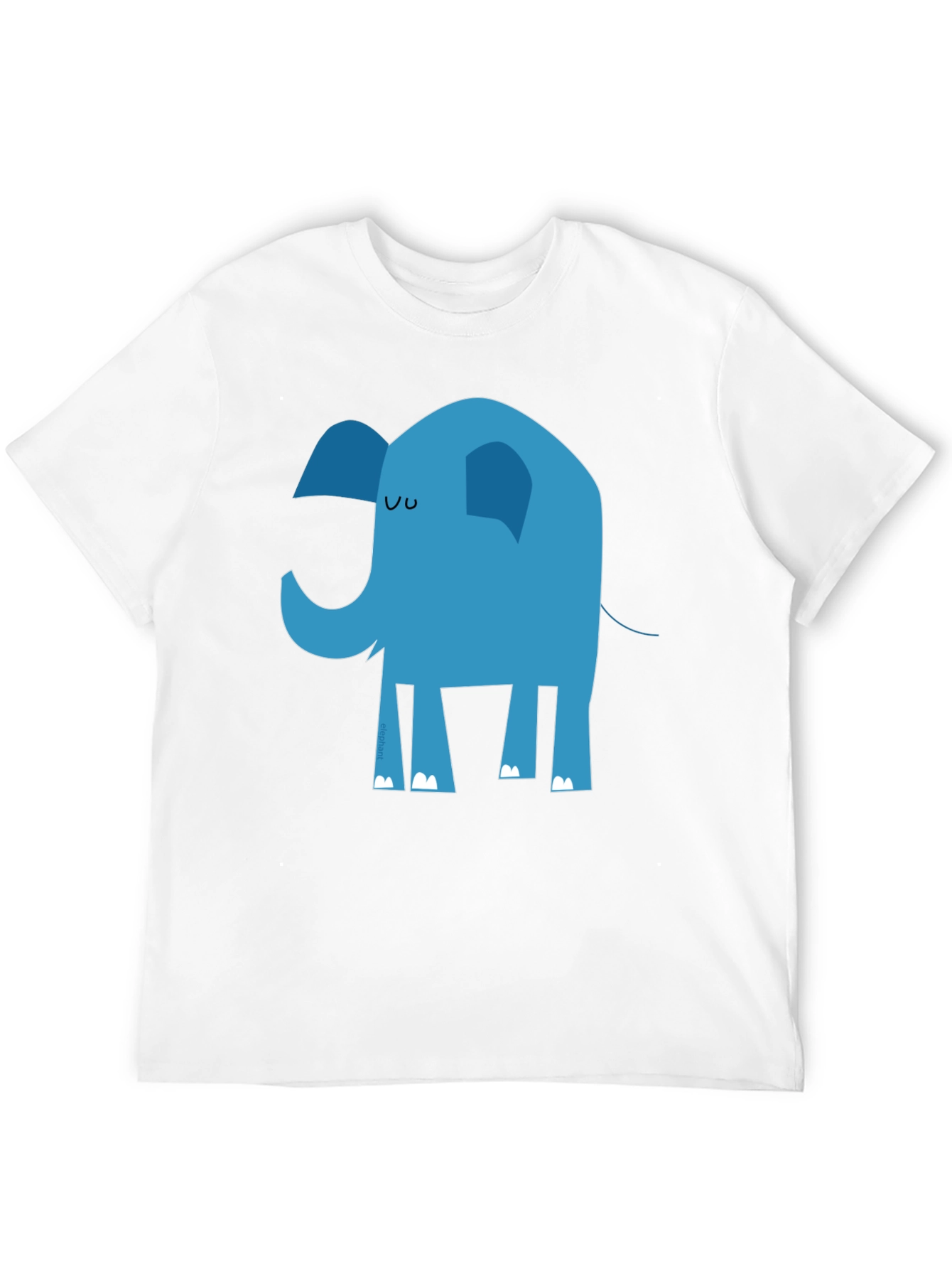 Cartoon Elephant Graphic Black Tee